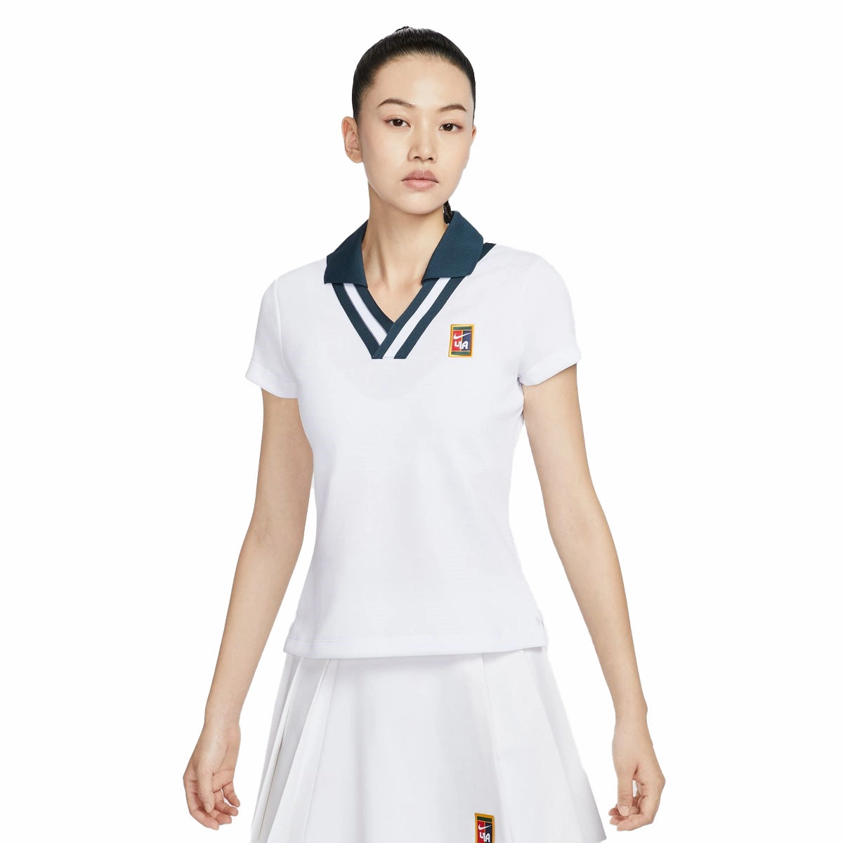 '  YOON Polo Top 'White Armory Navy'