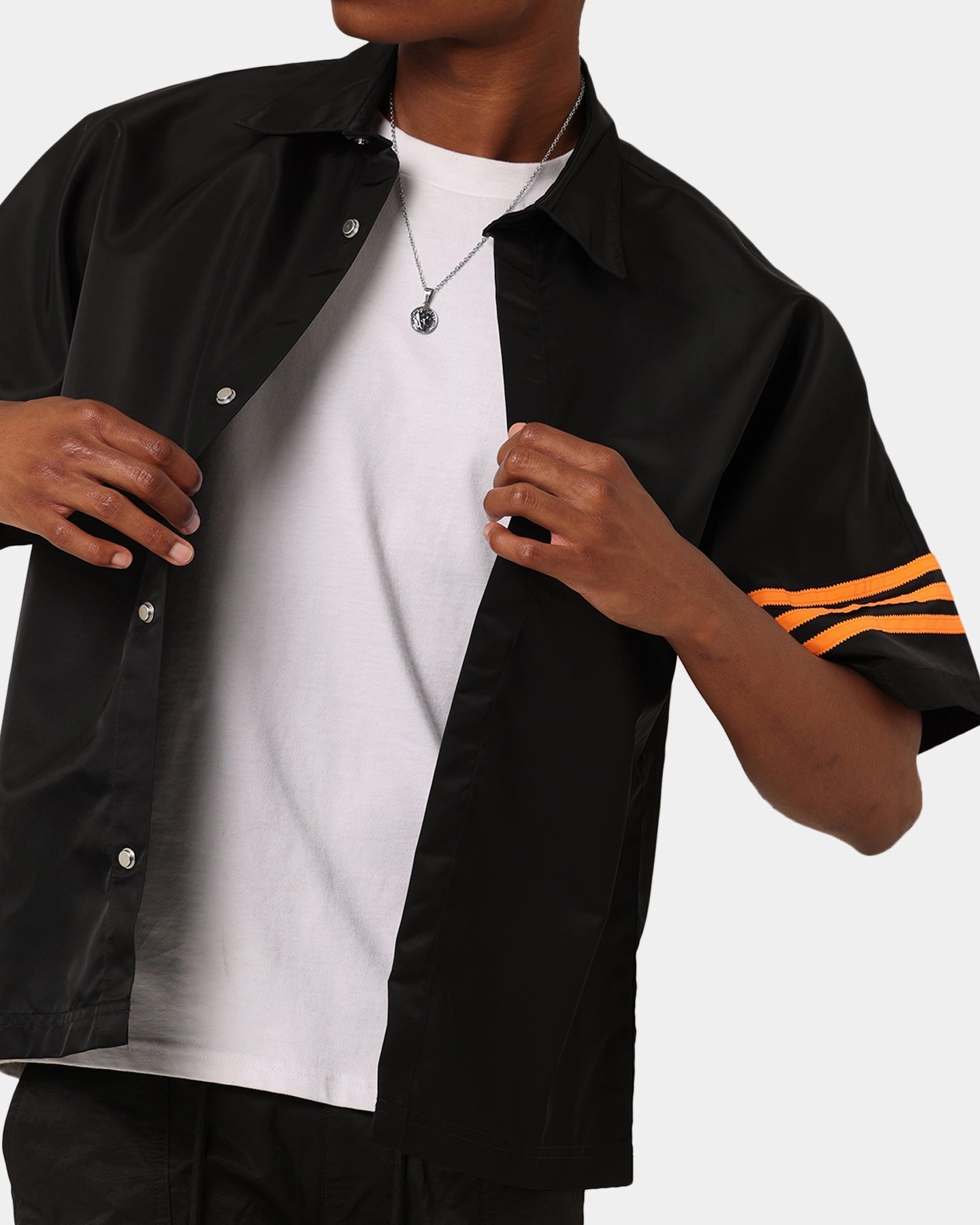 Adidas Neuclassics  Short Sleeve Over Shirt Black/Semi Impact Orange