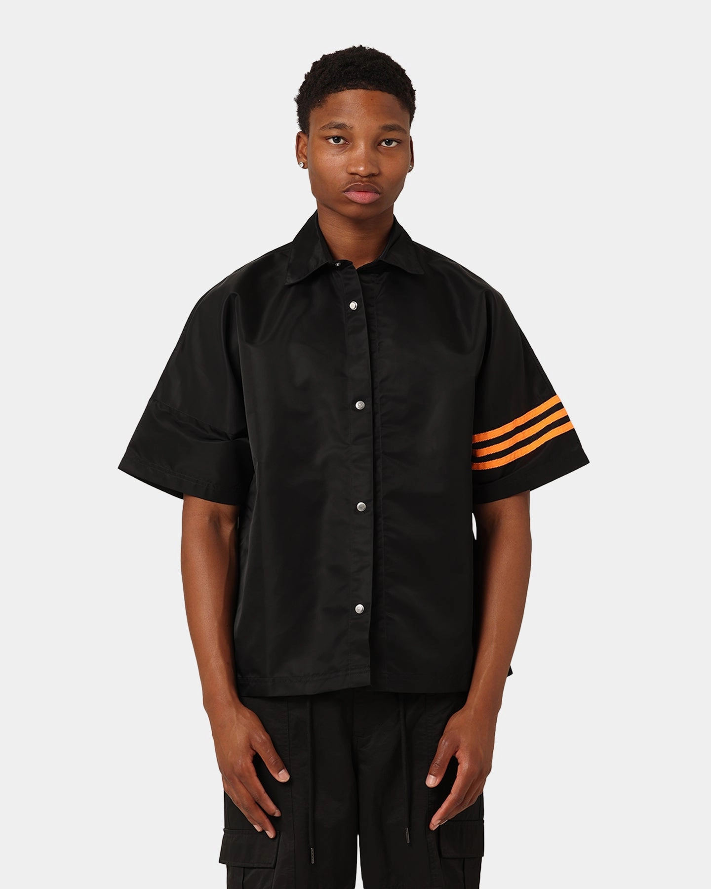 Adidas Neuclassics  Short Sleeve Over Shirt Black/Semi Impact Orange