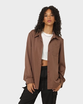 Adidas Women's Modica Button Up Shirt Brown