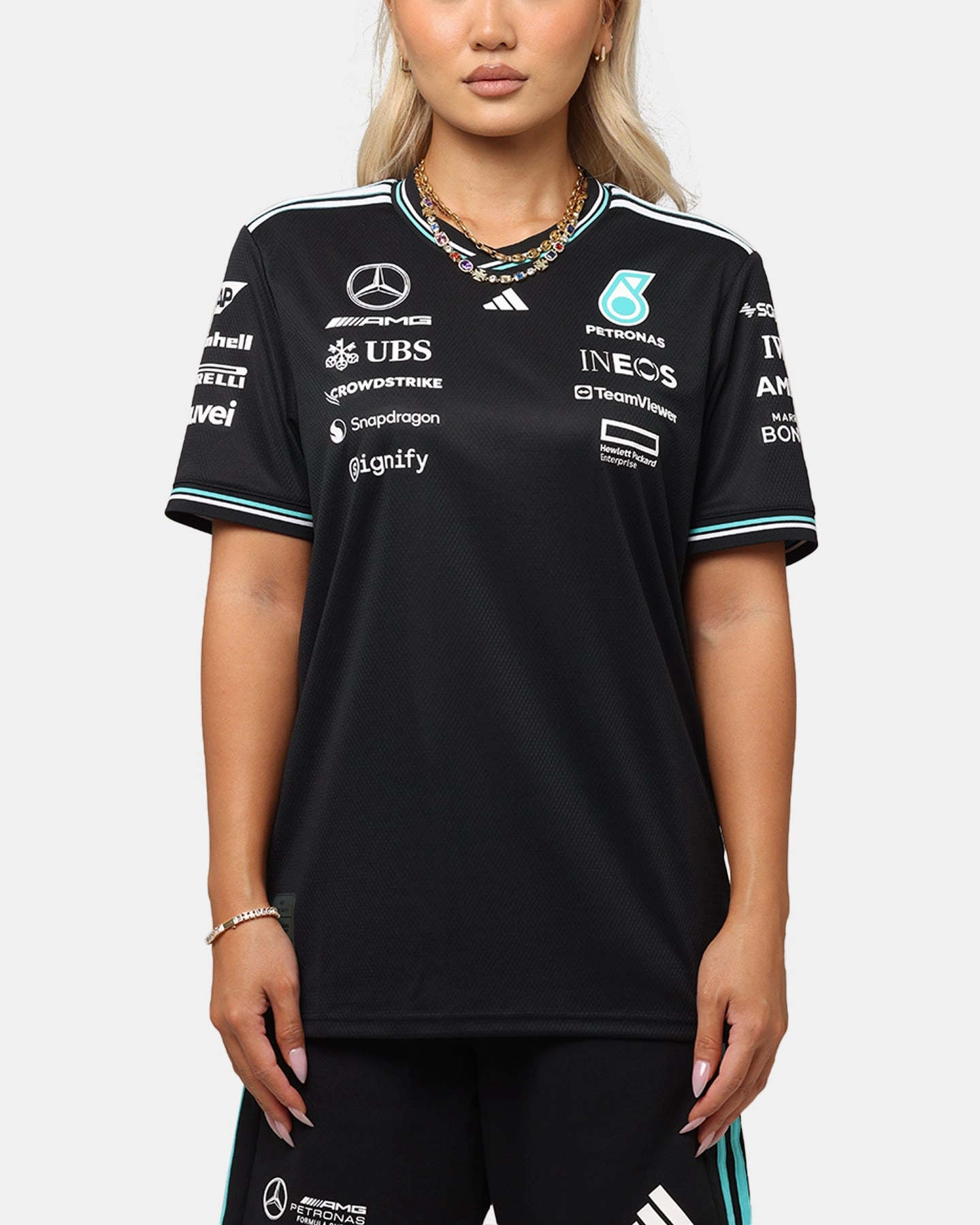 adidas x Mercedes-AMG PETRONAS Formula One F1 2025 Authentic Drive T-Shirt Black