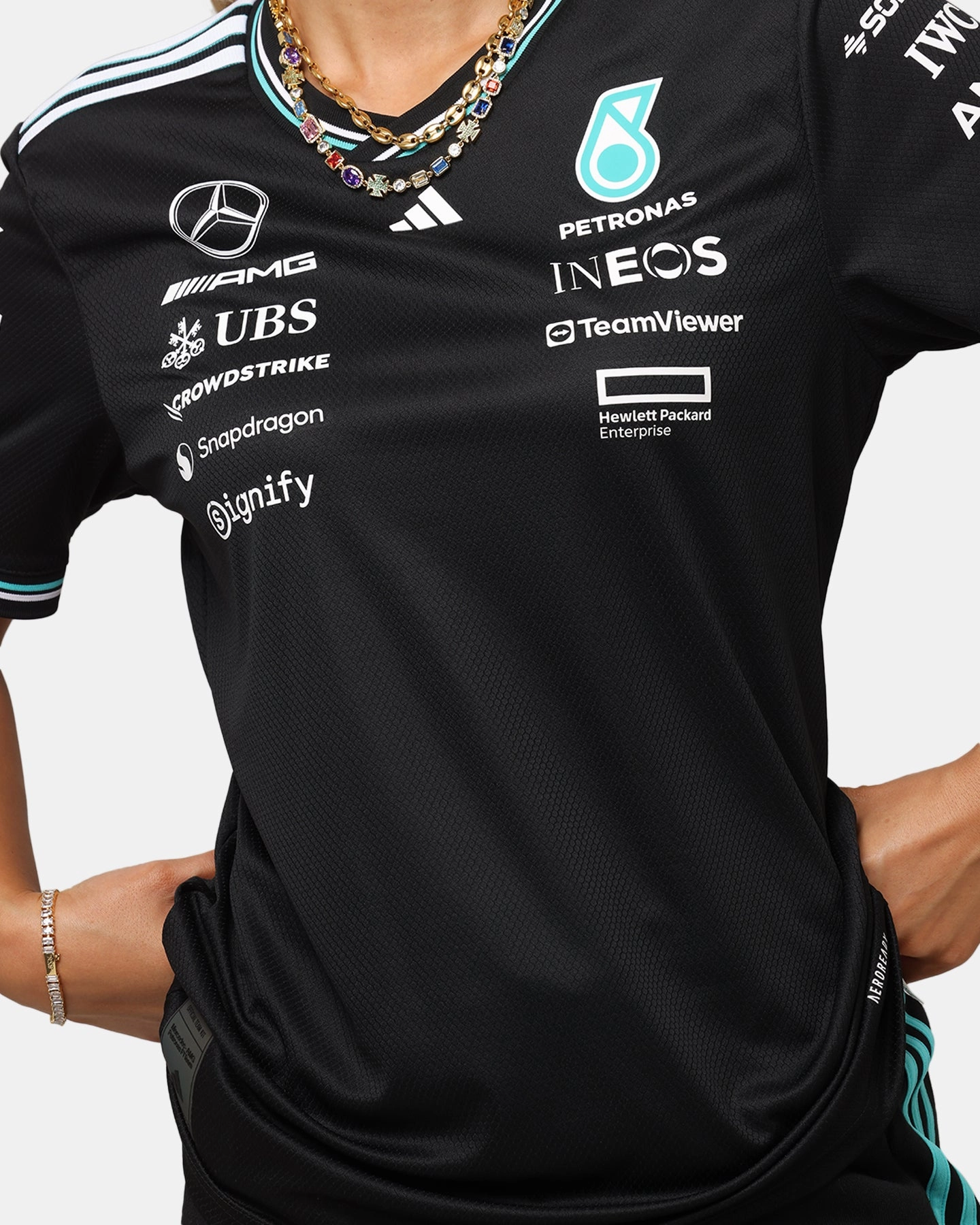 adidas x Mercedes-AMG PETRONAS Formula One F1 2025 Authentic Drive T-Shirt Black