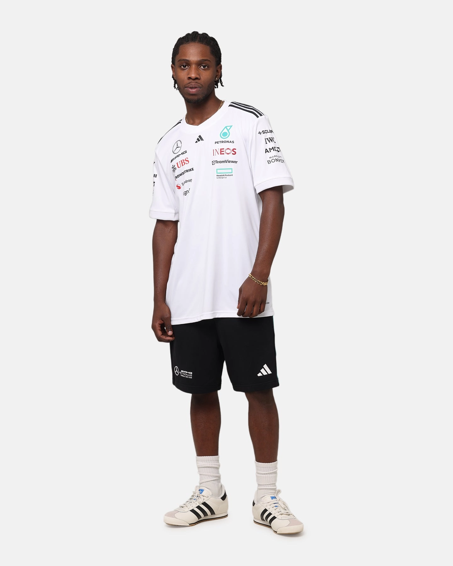 adidas x Mercedes-AMG PETRONAS Formula One F1 2025 Team Driver T-Shirt White