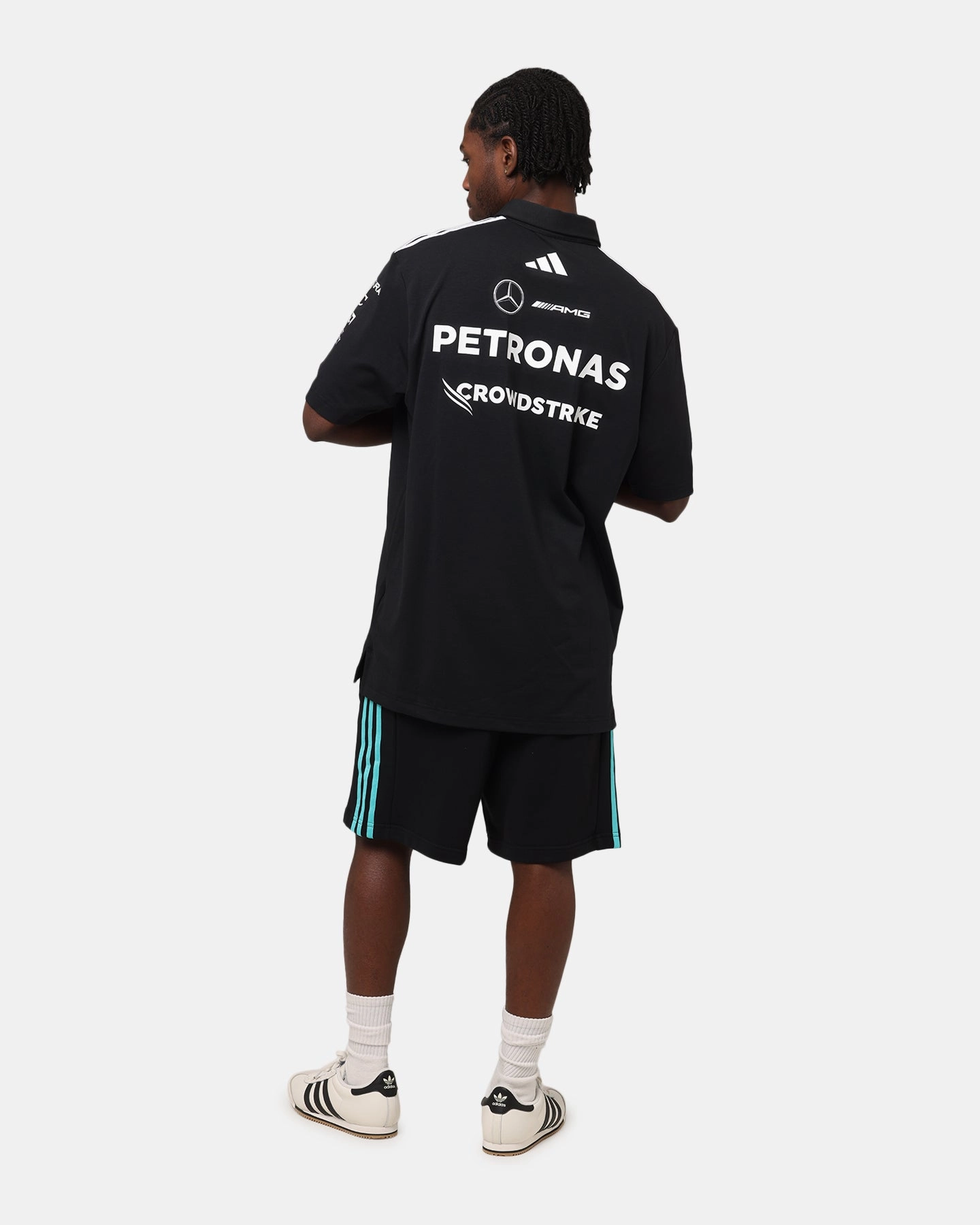 adidas x Mercedes-AMG PETRONAS Formula One F1 2025 Team Polo Shirt Black/White