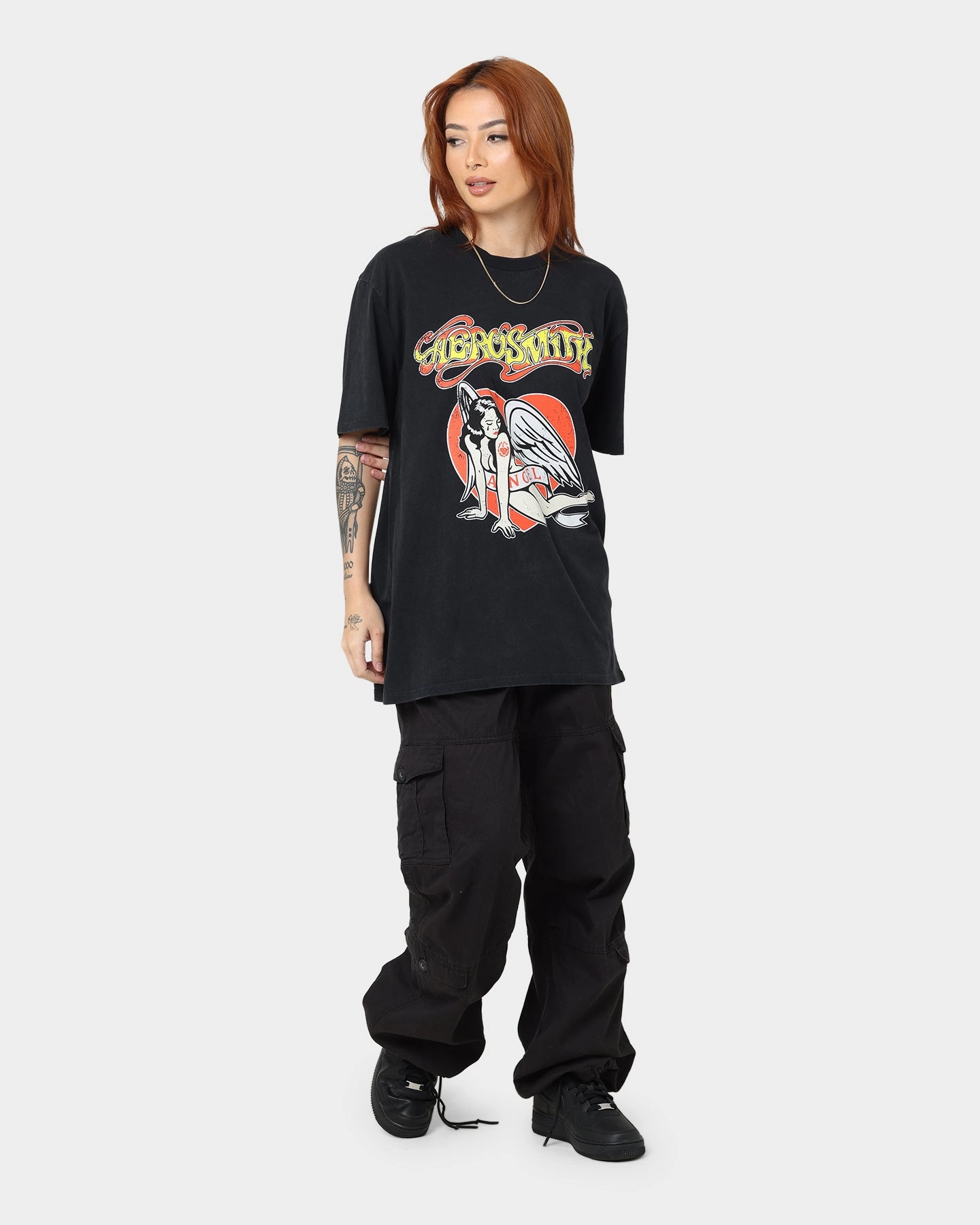 Aerosmith Angel Heart Vintage T-Shirt Washed Black