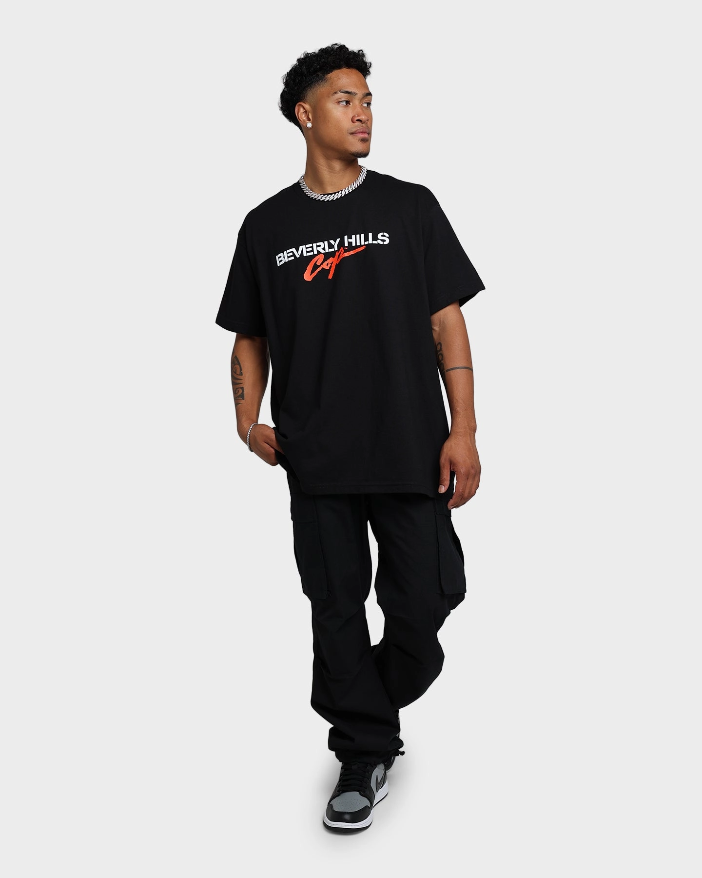 American Thrift X Beverley Hills Cop BHC Logo T-Shirt Black