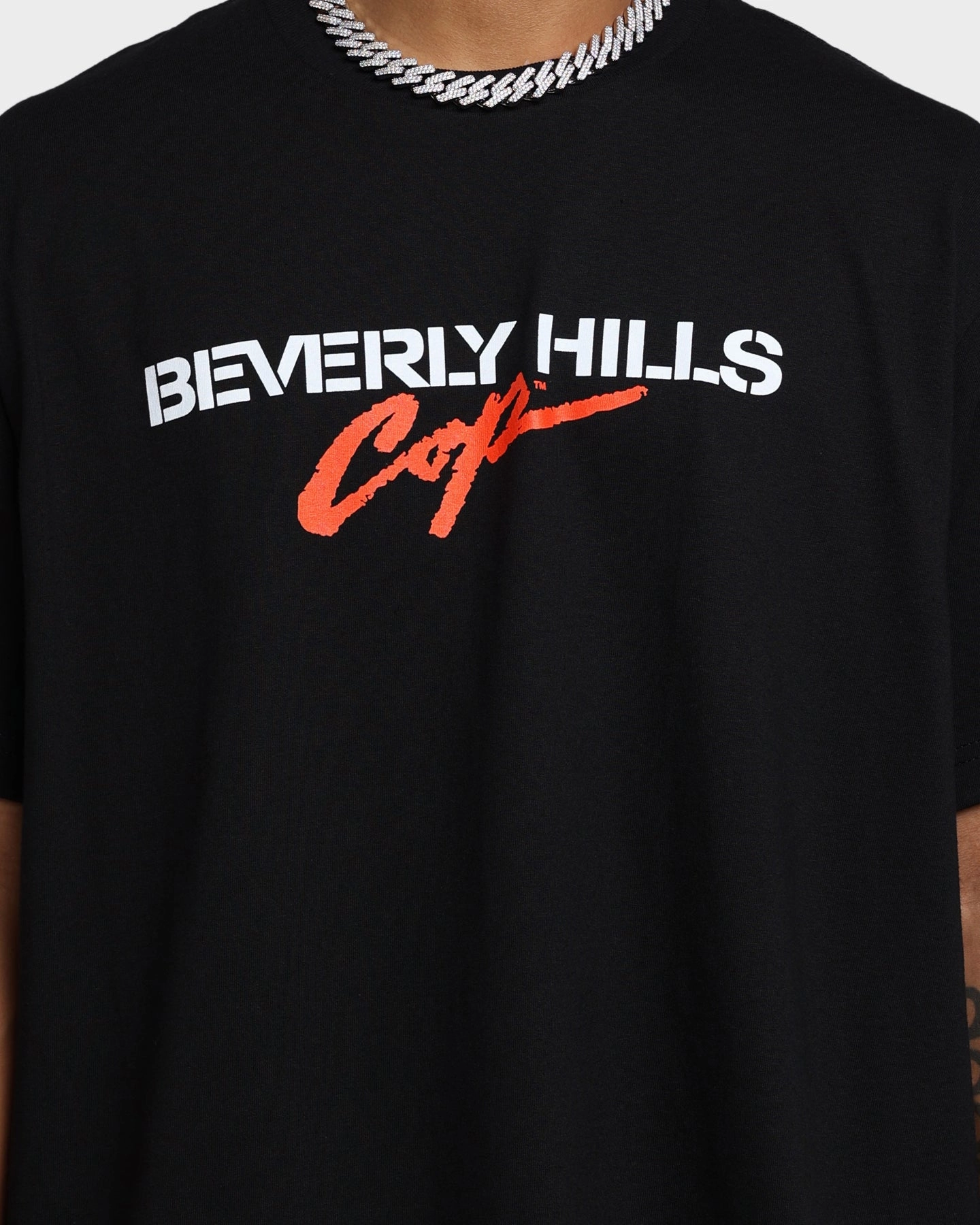 American Thrift X Beverley Hills Cop BHC Logo T-Shirt Black