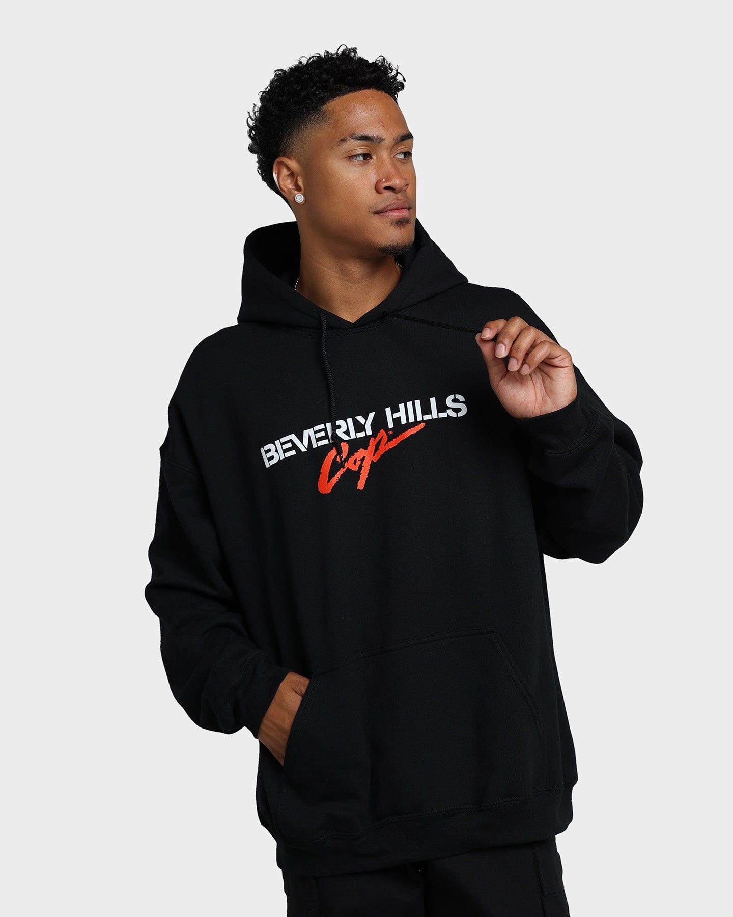 American Thrift X Beverly Hills Cop Logo Hoodie Black