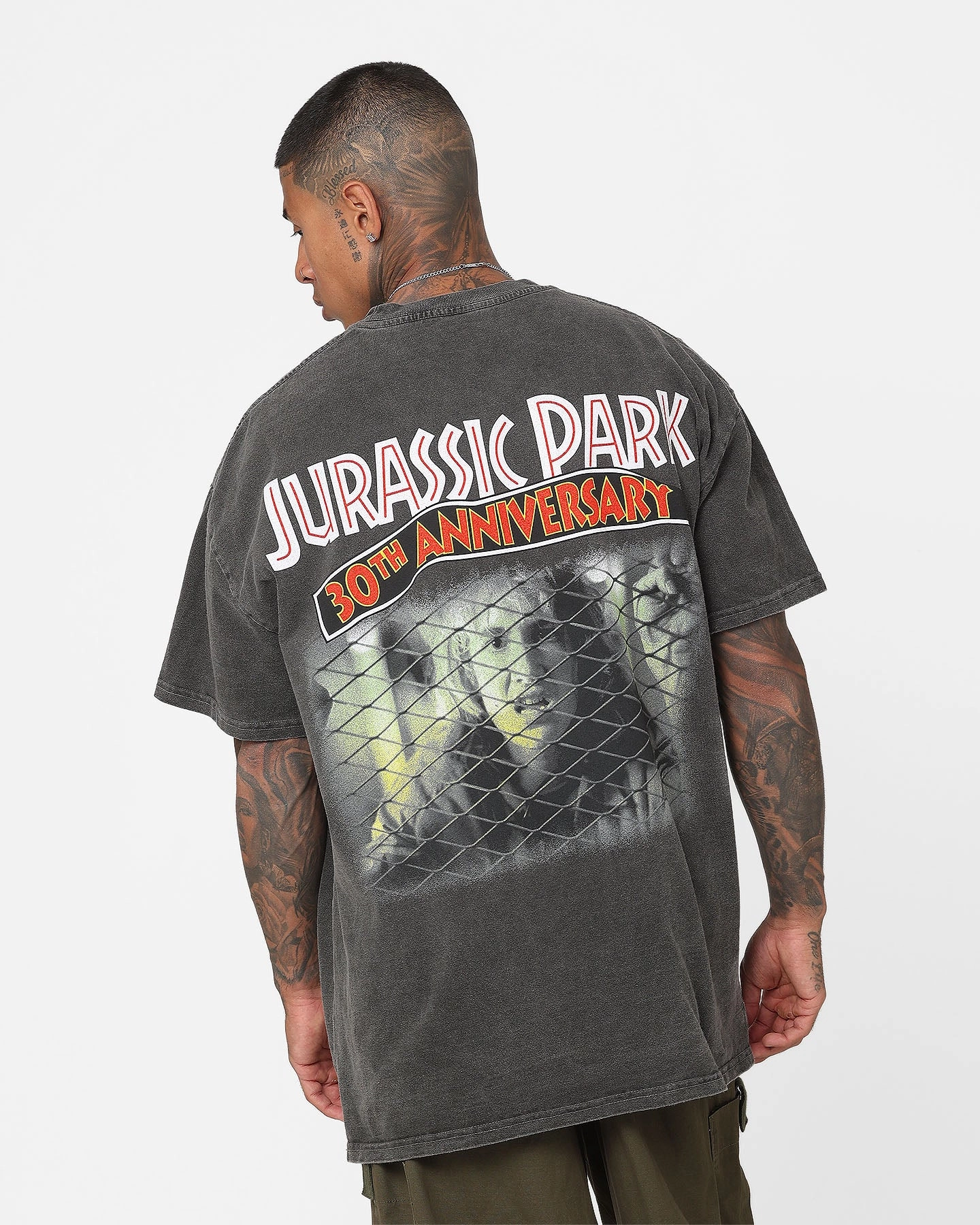 American Thrift X Jurassic Park 30th Anniversary Heavyweight Vintage T-Shirt Black Wash