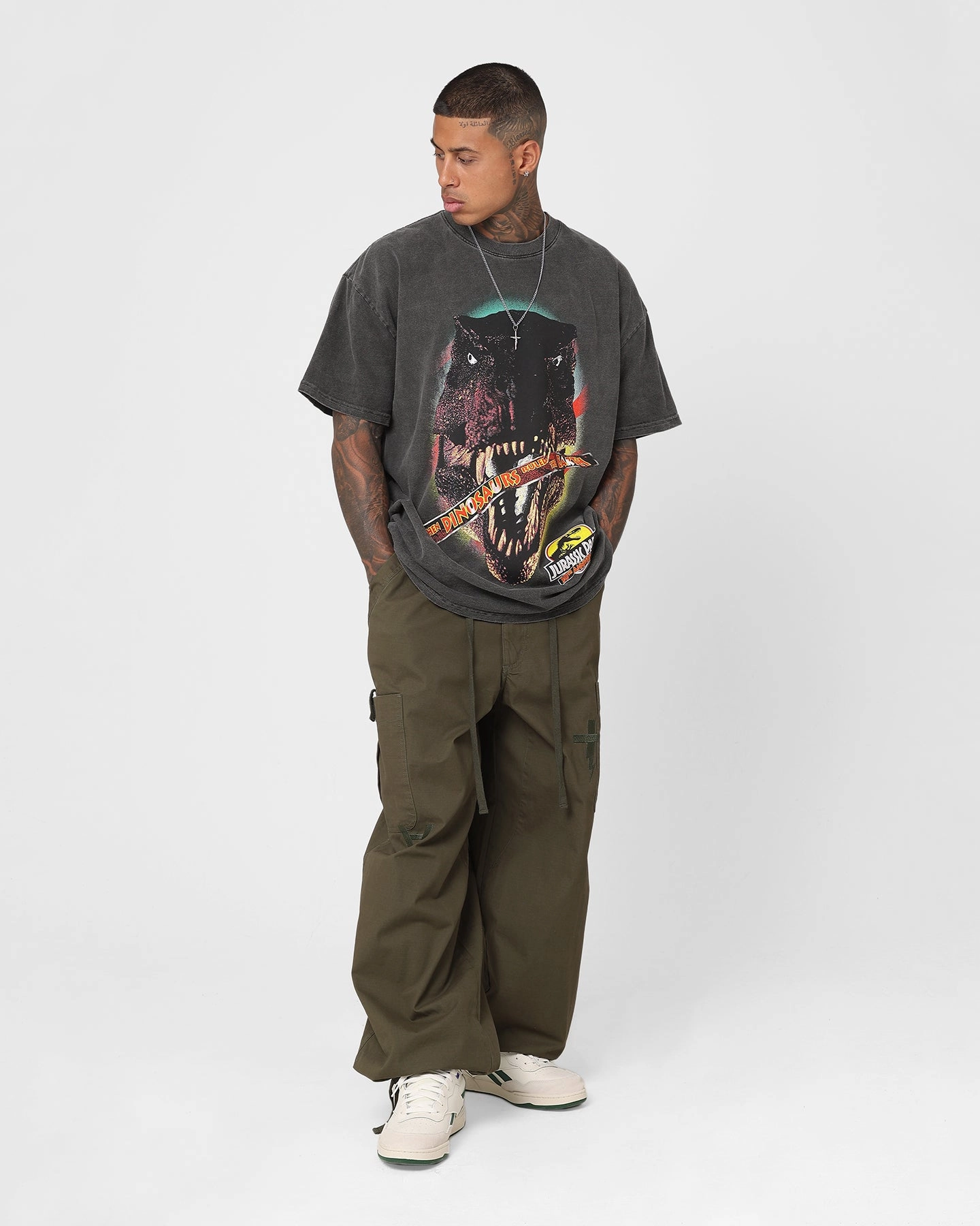 American Thrift X Jurassic Park 30th Anniversary Heavyweight Vintage T-Shirt Black Wash