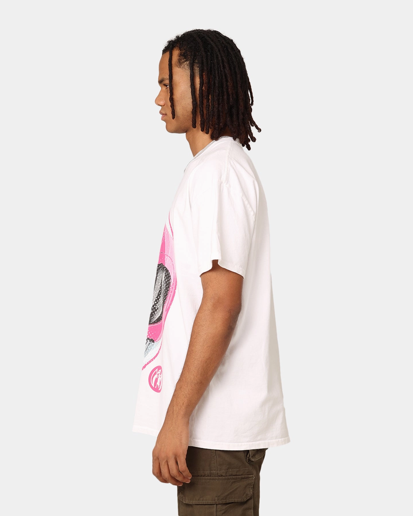 American Thrift X Power Rangers Pink Ranger Big Head Heavyweight T-Shirt White