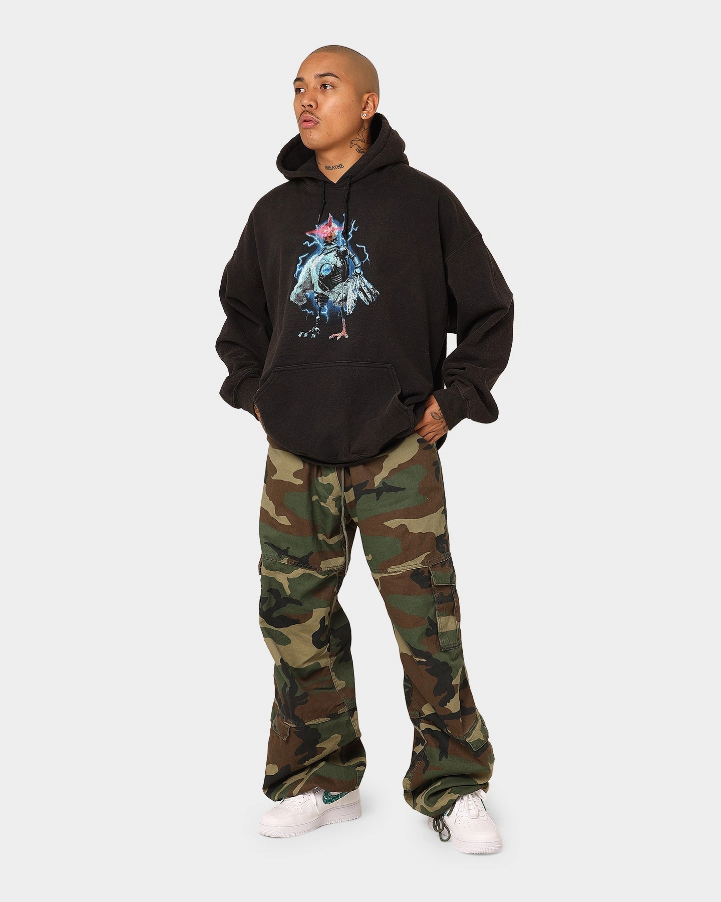 American Thrift X Robot Chicken Robot Chicken Vintage Hoodie Black Wash