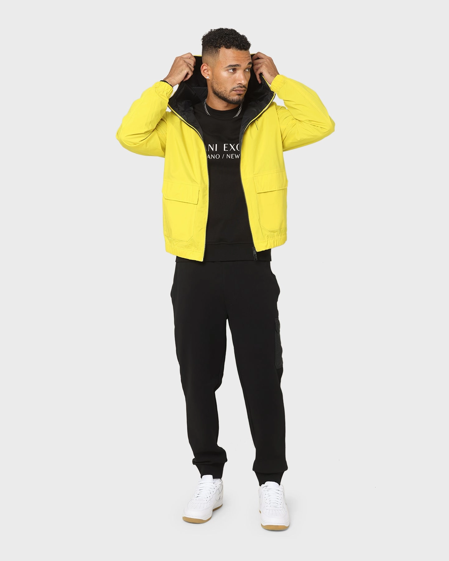 Armani Exchange Blouson Hoodie Acid Yellow/Black