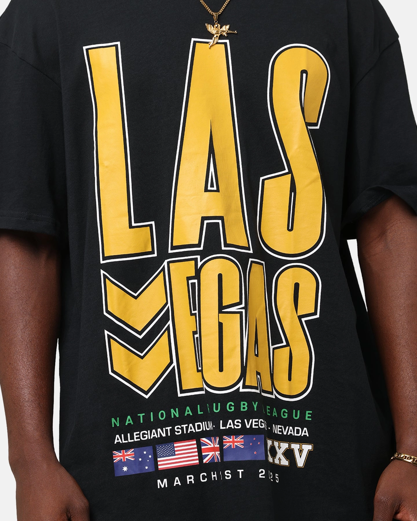 Bleacher Athletic NRL 2025 Las Vegas Round T-Shirt Black