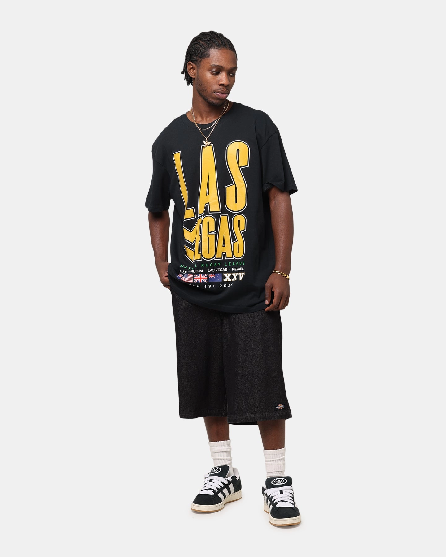 Bleacher Athletic NRL 2025 Las Vegas Round T-Shirt Black