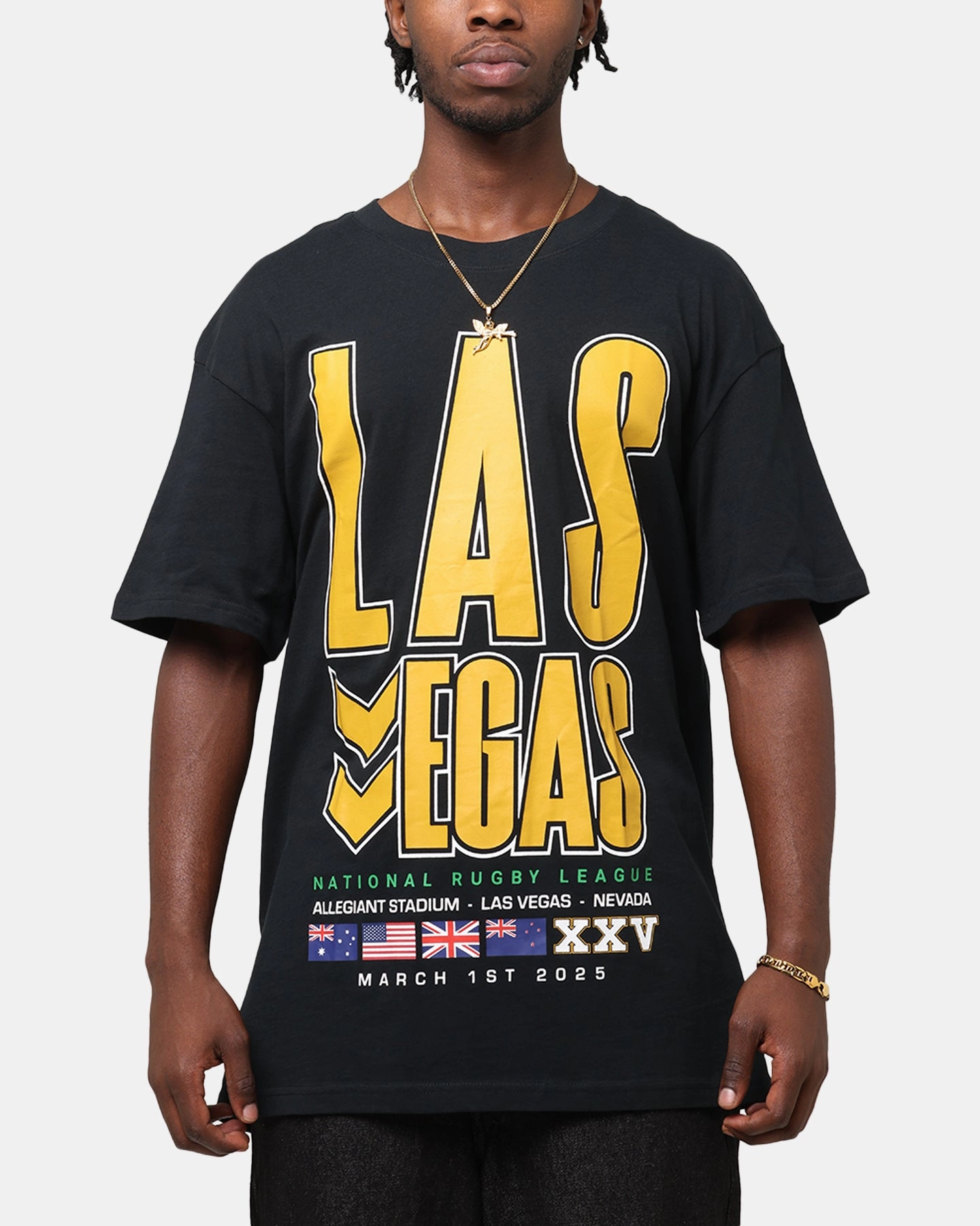 Bleacher Athletic NRL 2025 Las Vegas Round T-Shirt Black