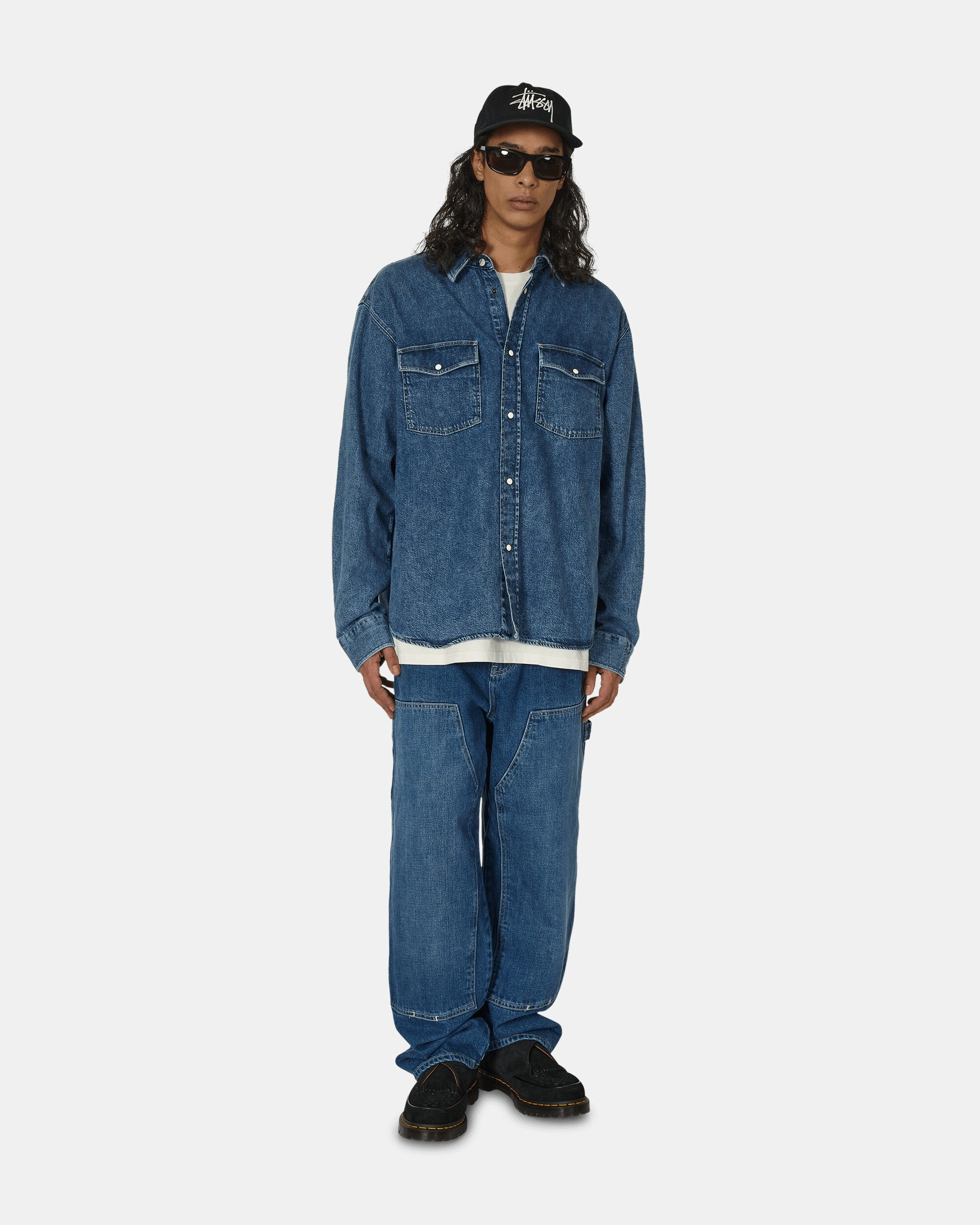 Boxy Western Denim Longsleeve Shirt Light Denim