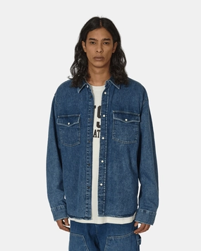 Boxy Western Denim Longsleeve Shirt Light Denim