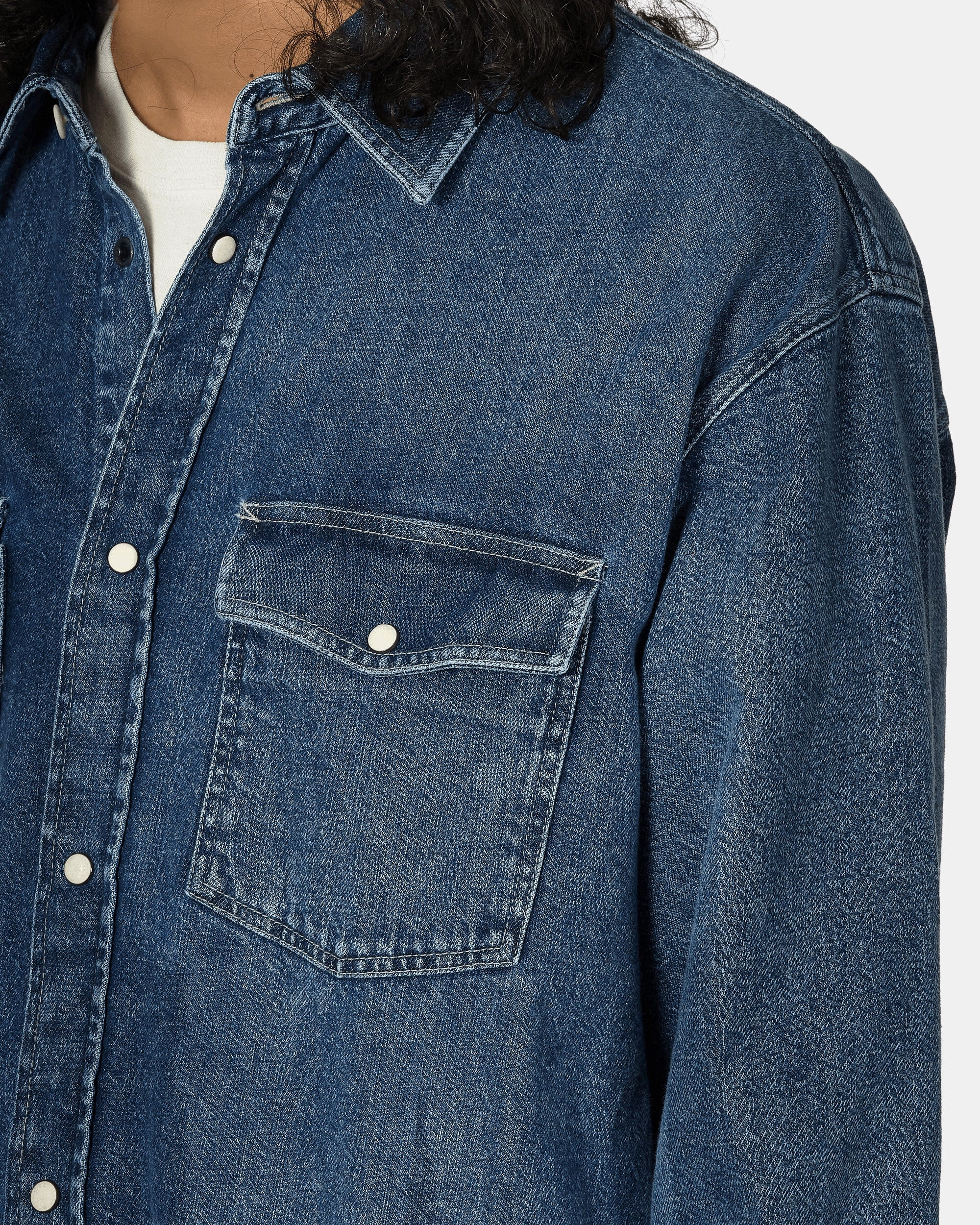 Boxy Western Denim Longsleeve Shirt Light Denim