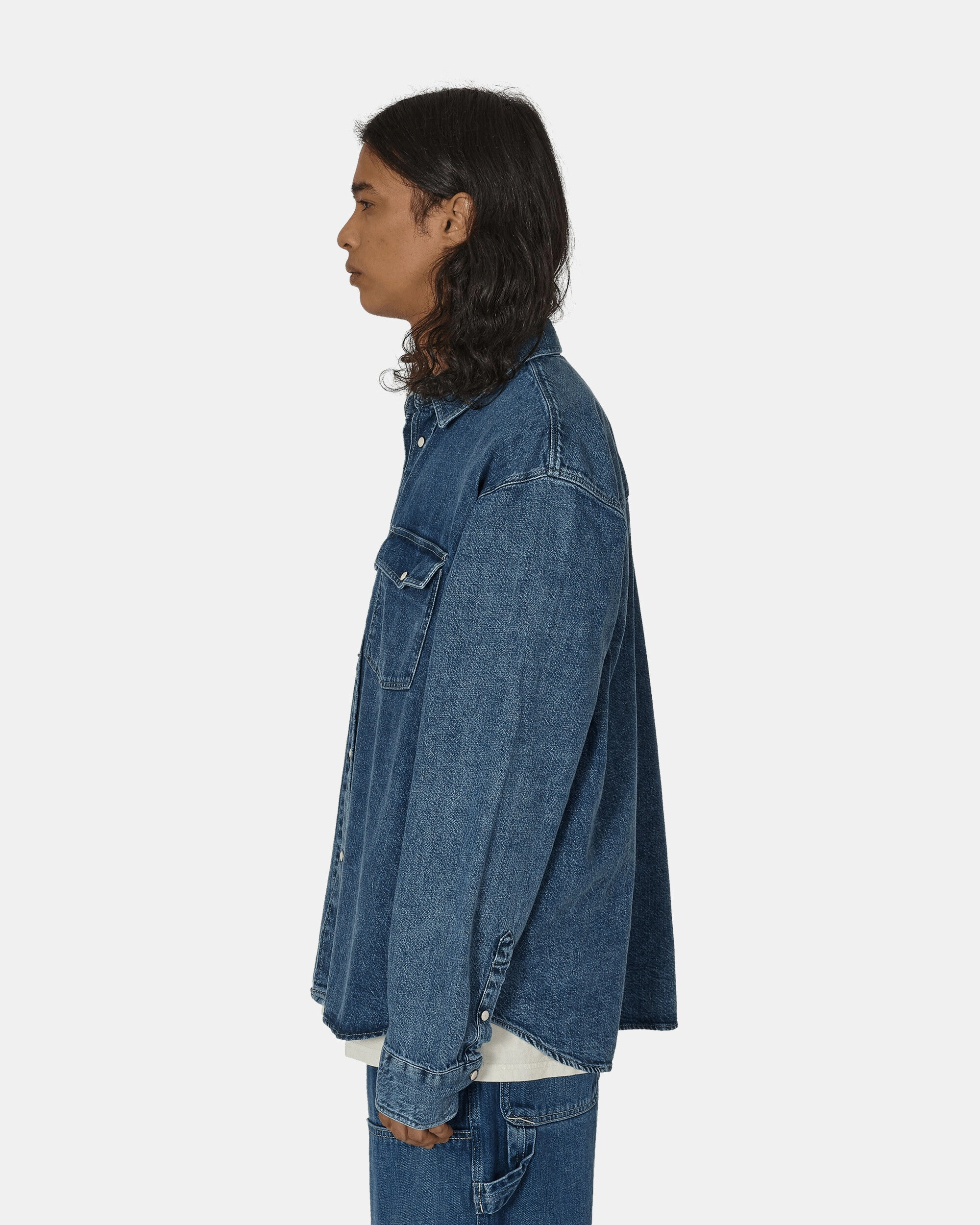 Boxy Western Denim Longsleeve Shirt Light Denim