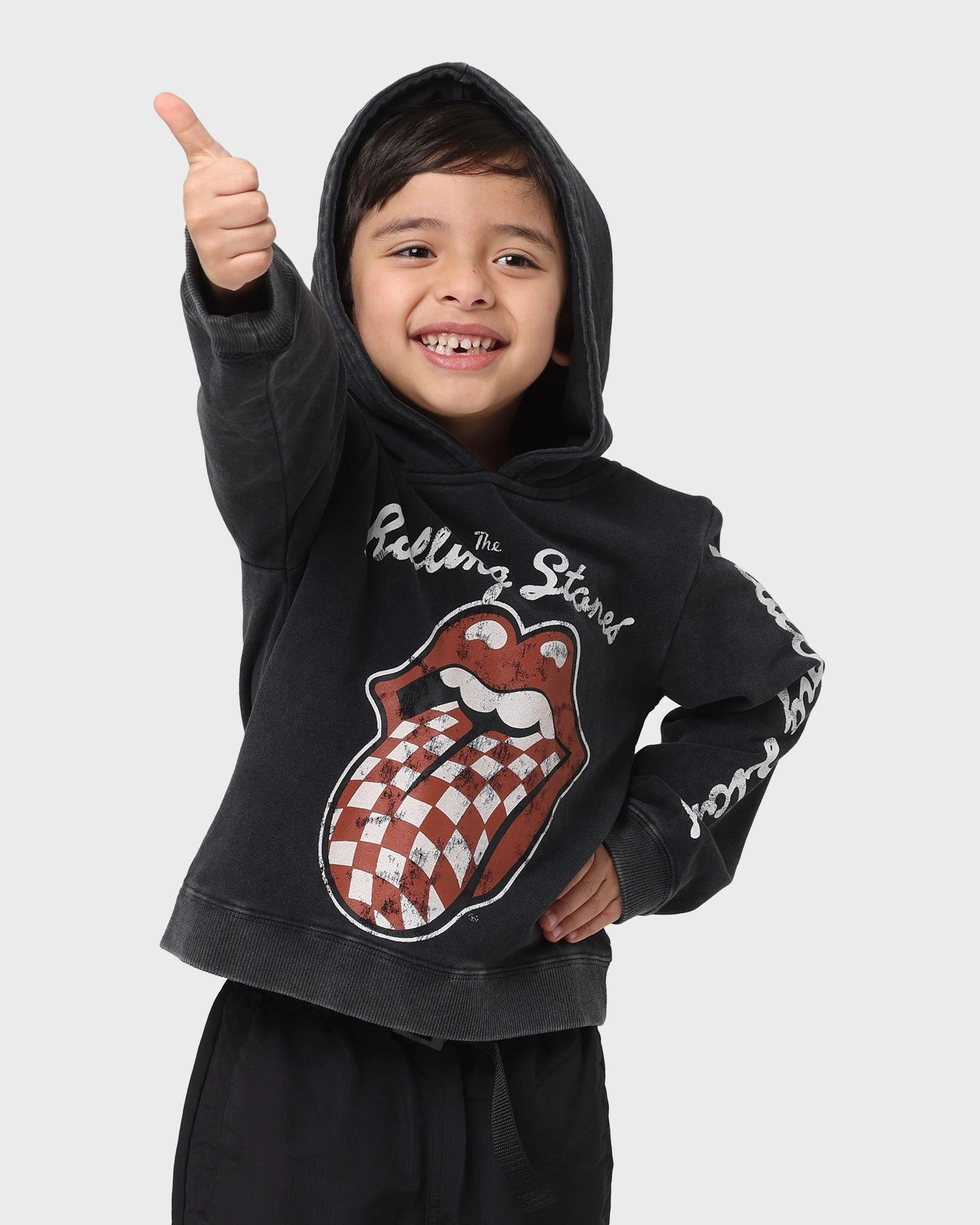 Bravado Kids' Rolling Stone Checker Hoodie Black