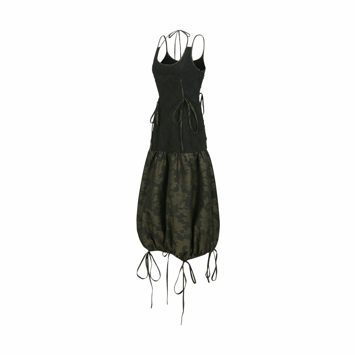 Camouflage Parachute Balloon Dress 'Black'