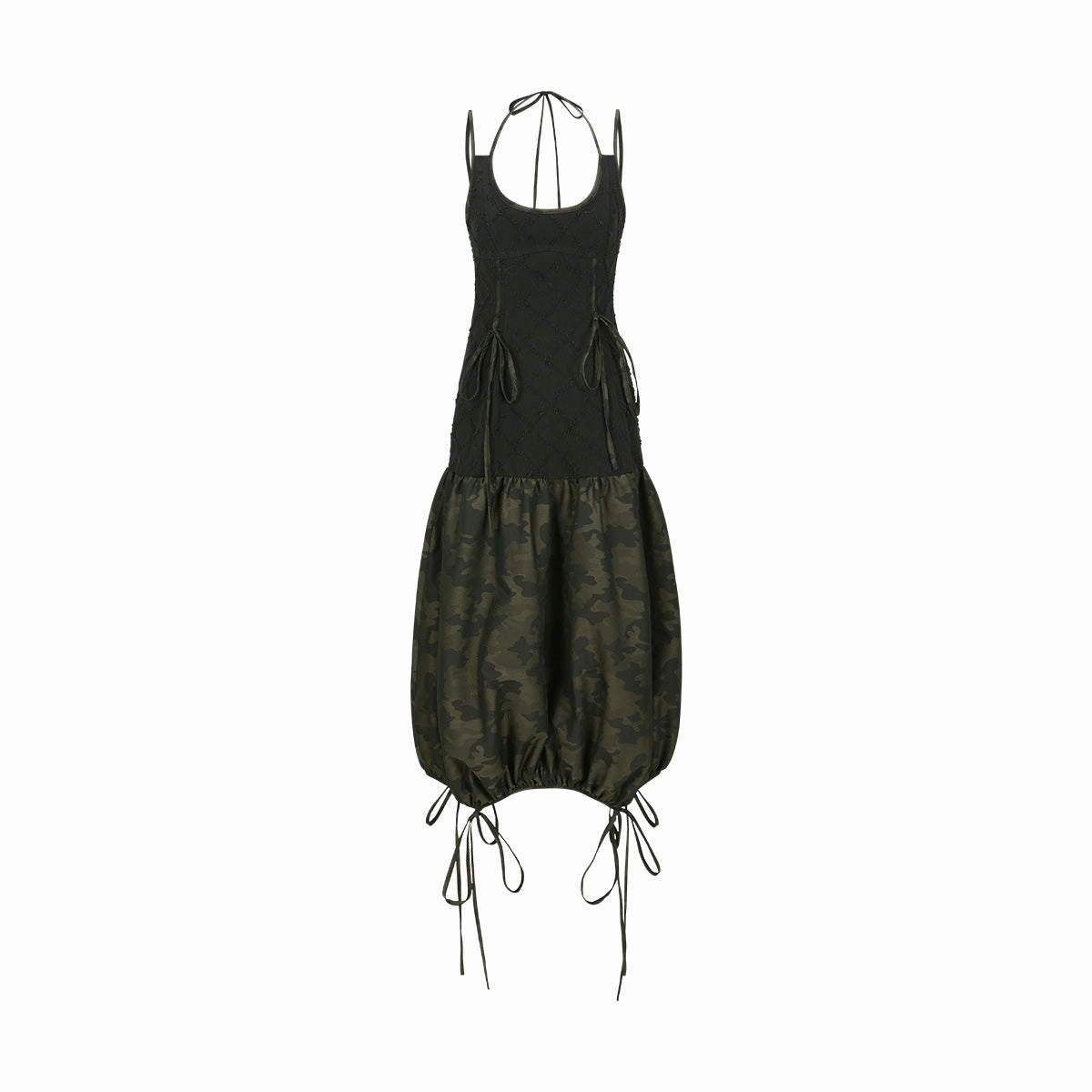 Camouflage Parachute Balloon Dress 'Black'