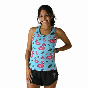 ChickenLegs Performance Singlet Blue Flamingos