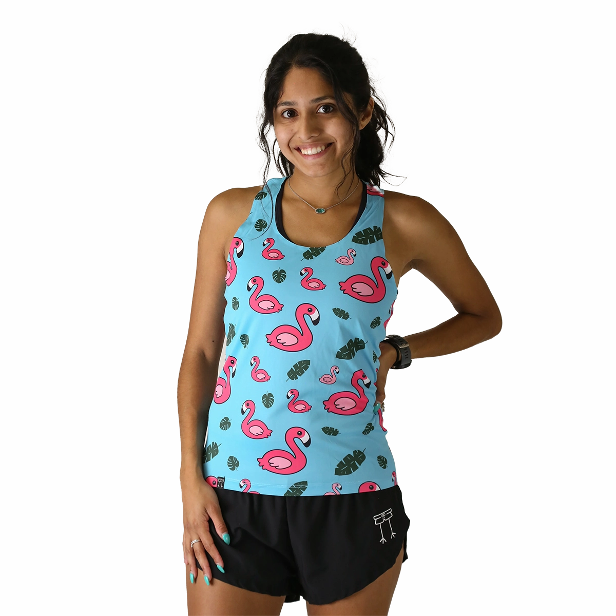 ChickenLegs Performance Singlet Blue Flamingos