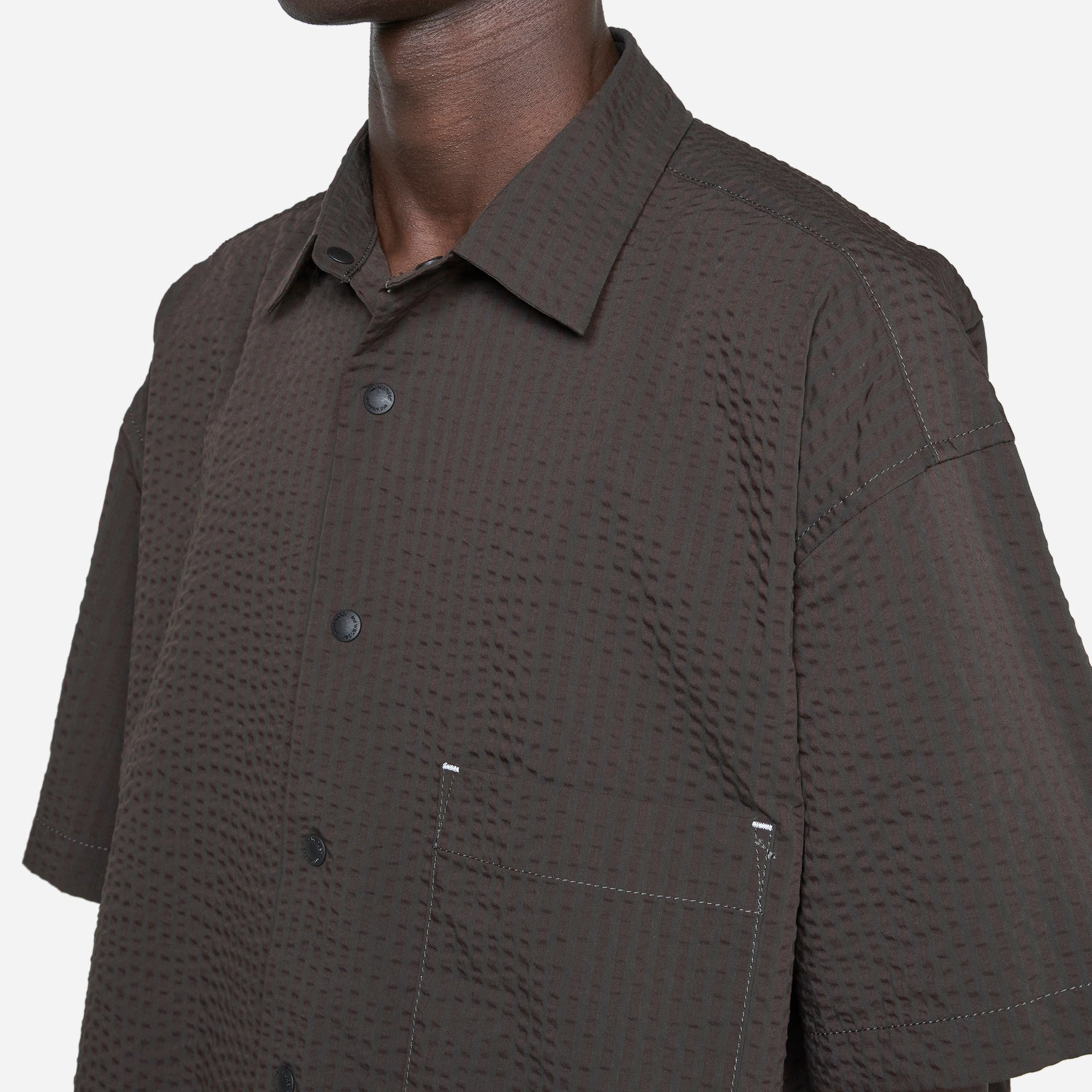 Dry Soft Seersucker Short Sleeve Shirt Khaki