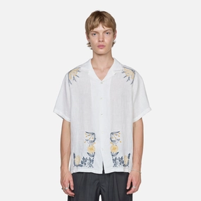 Embroidery Bird And Flowers Shirt Ecru