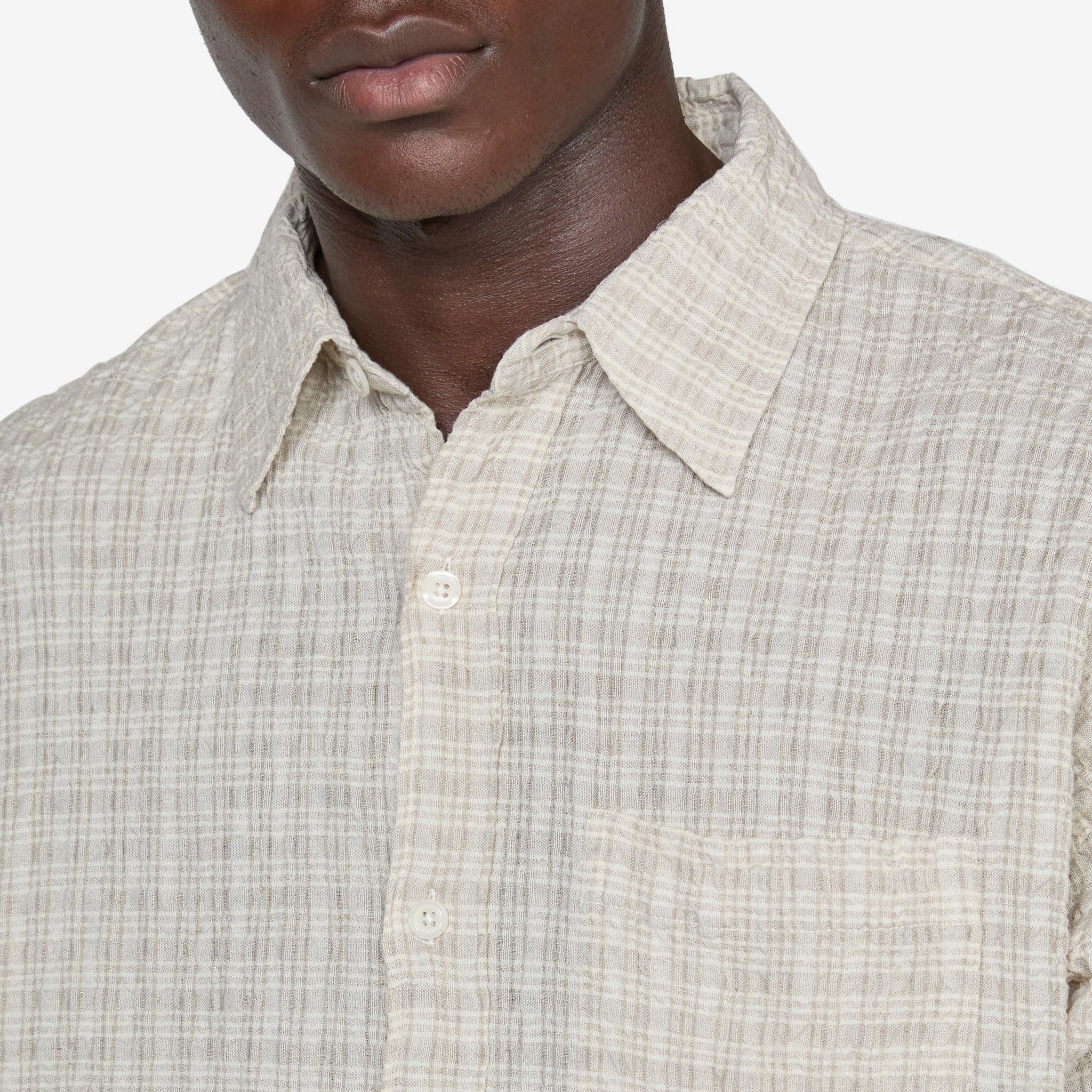 Executive Shirt Beige Structure Check