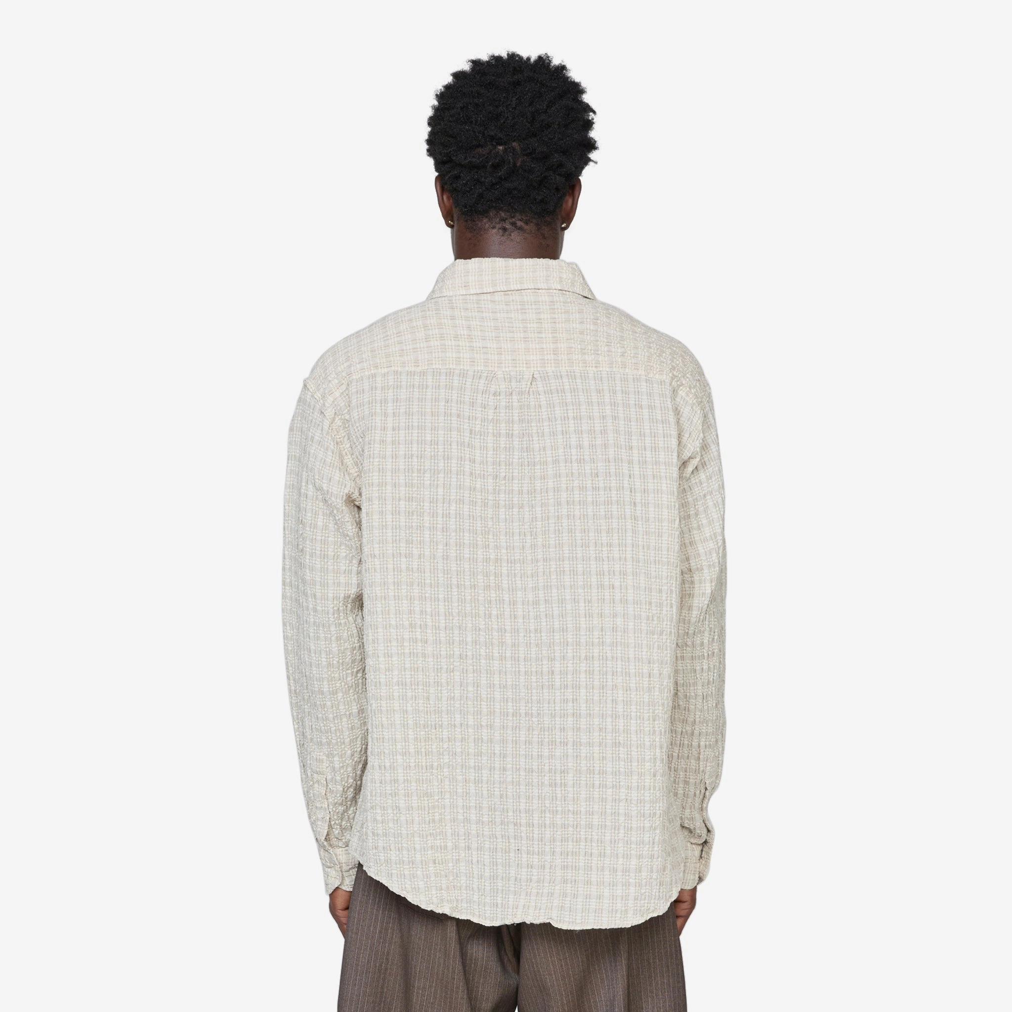 Executive Shirt Beige Structure Check
