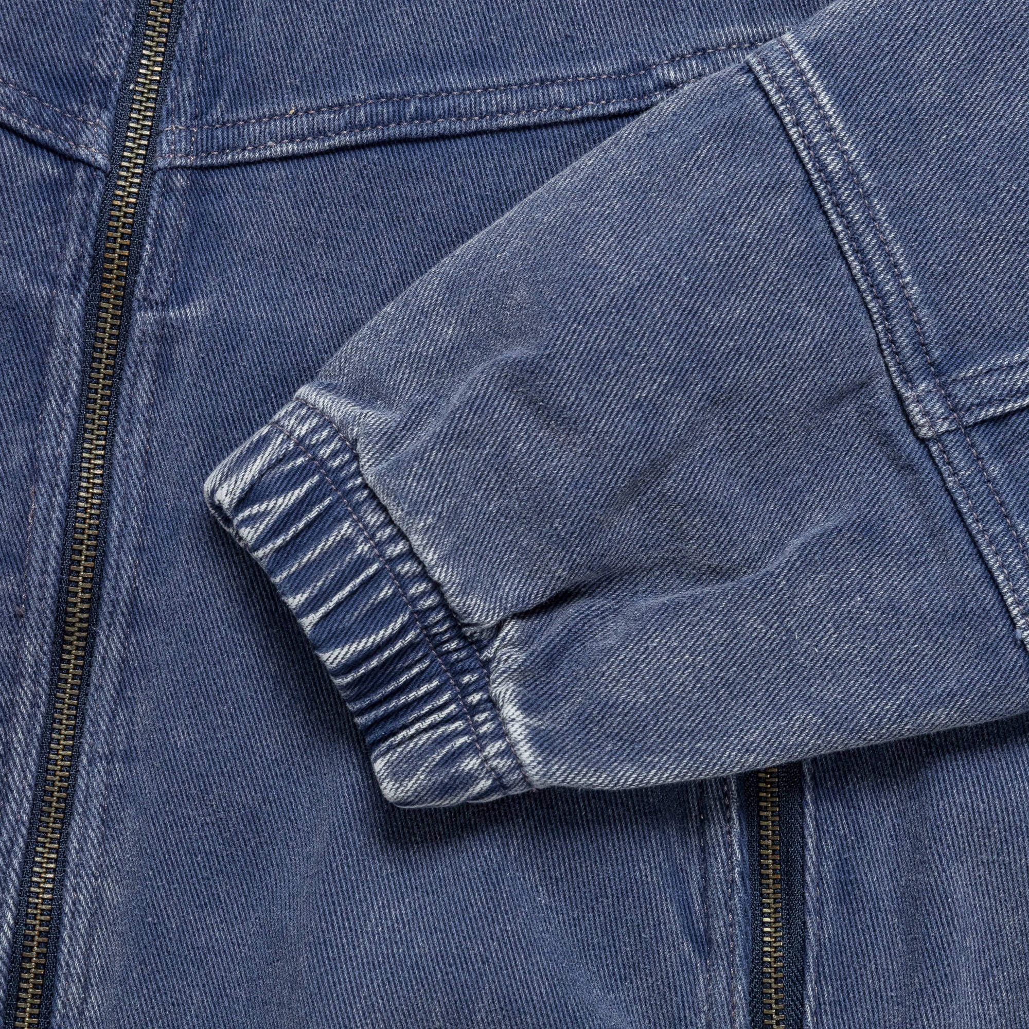 Faded Zip-Up Blouson - Blue