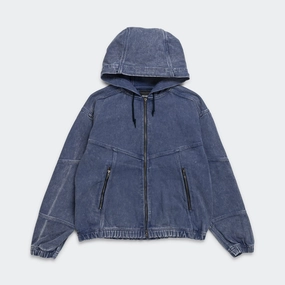 Faded Zip-Up Blouson - Blue