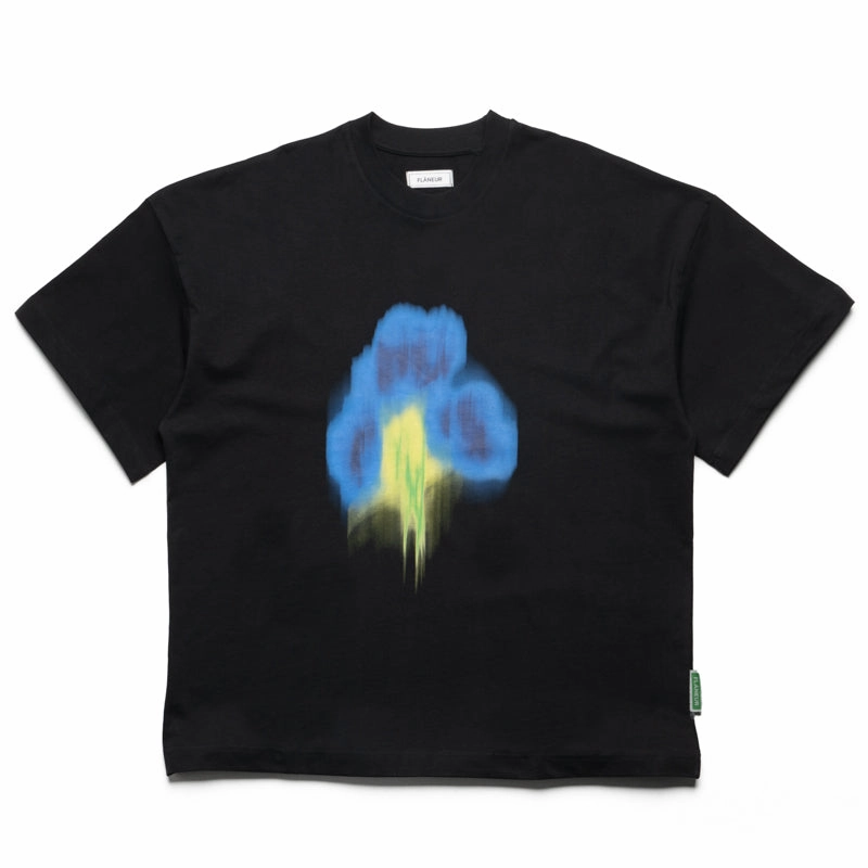 Flaneur Blurred Flower Tee - Black