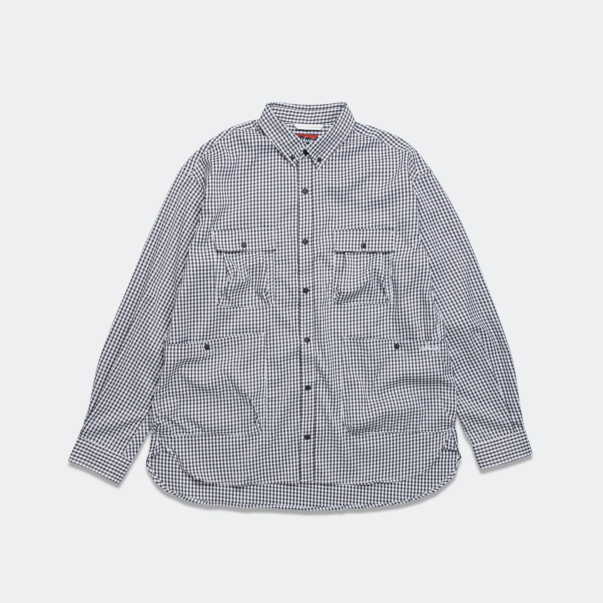 Gingham Check Camp Shirt - Black