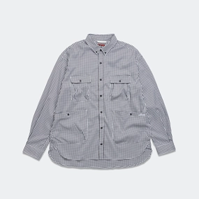 Gingham Check Camp Shirt - Black