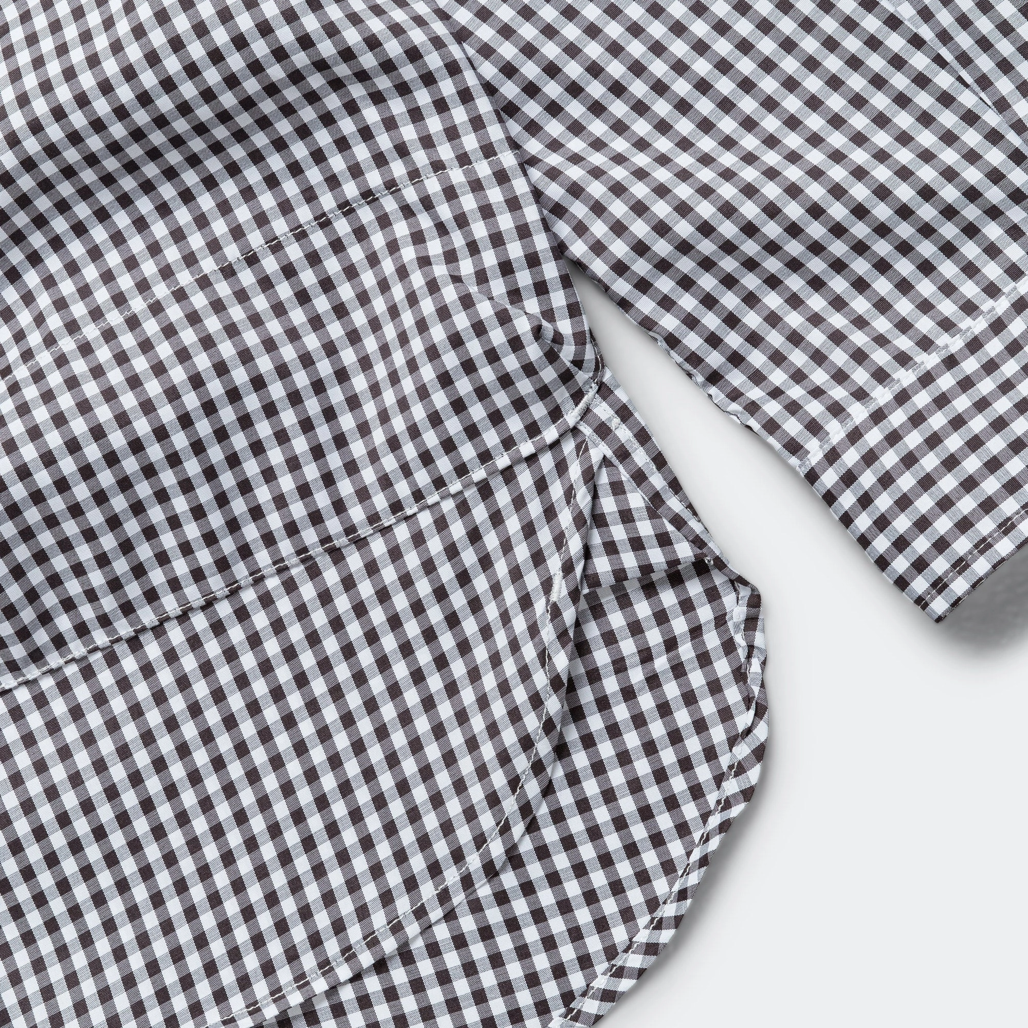 Gingham Check Camp Shirt - Black