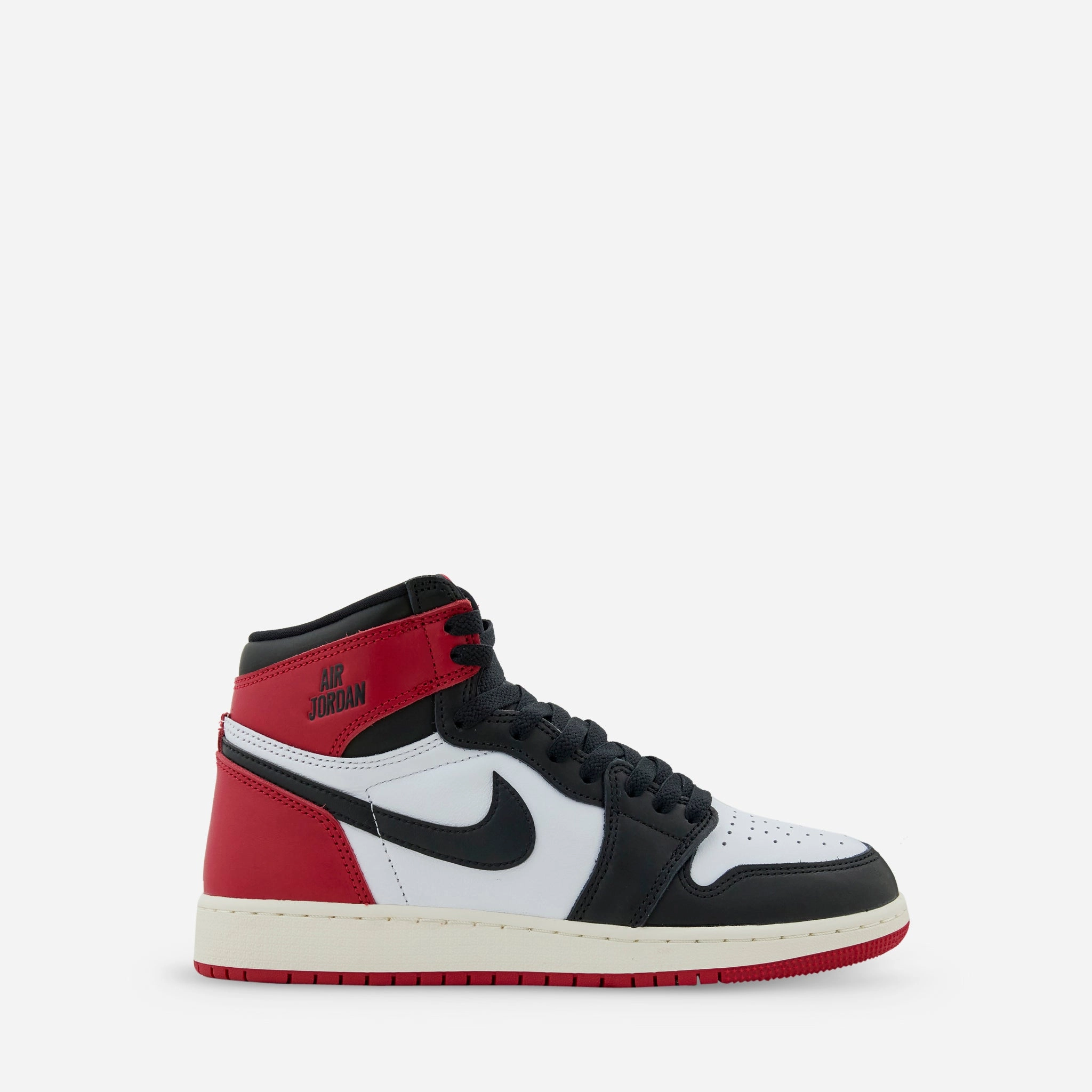 Grade School Air Jordan 1 Retro High OG 'Black Toe' White | Black | Varsity Red | Sail