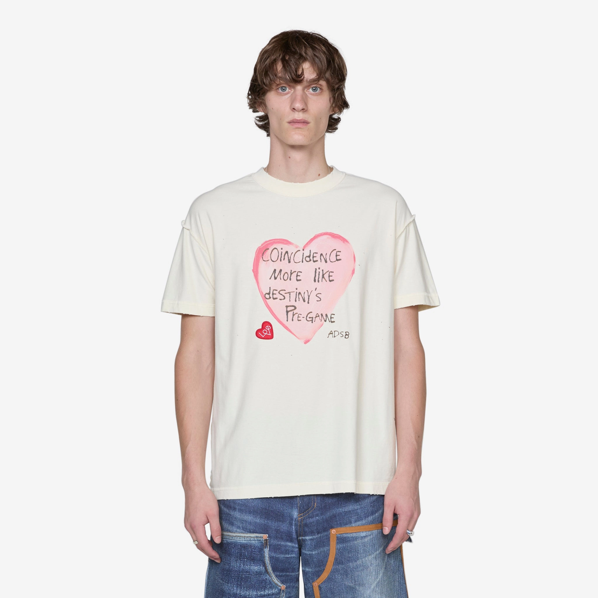Heart Message T-Shirt Ecru