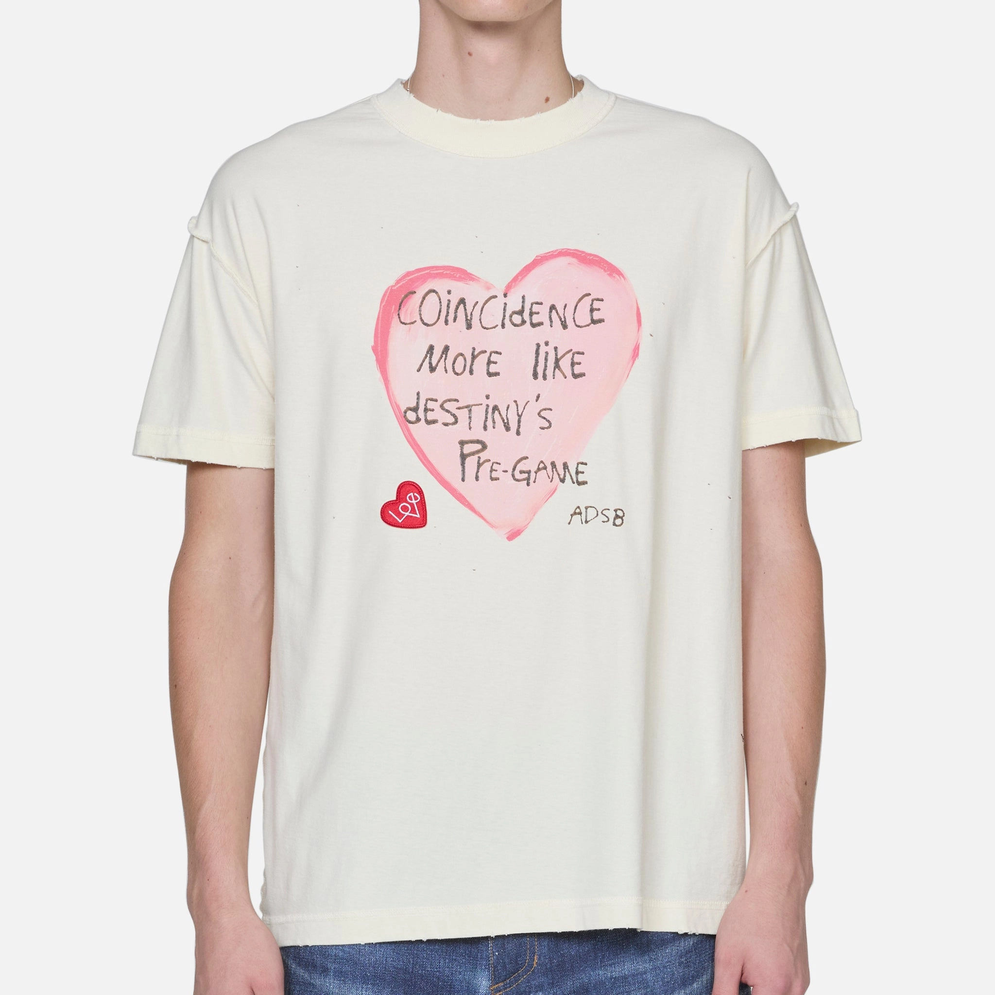 Heart Message T-Shirt Ecru