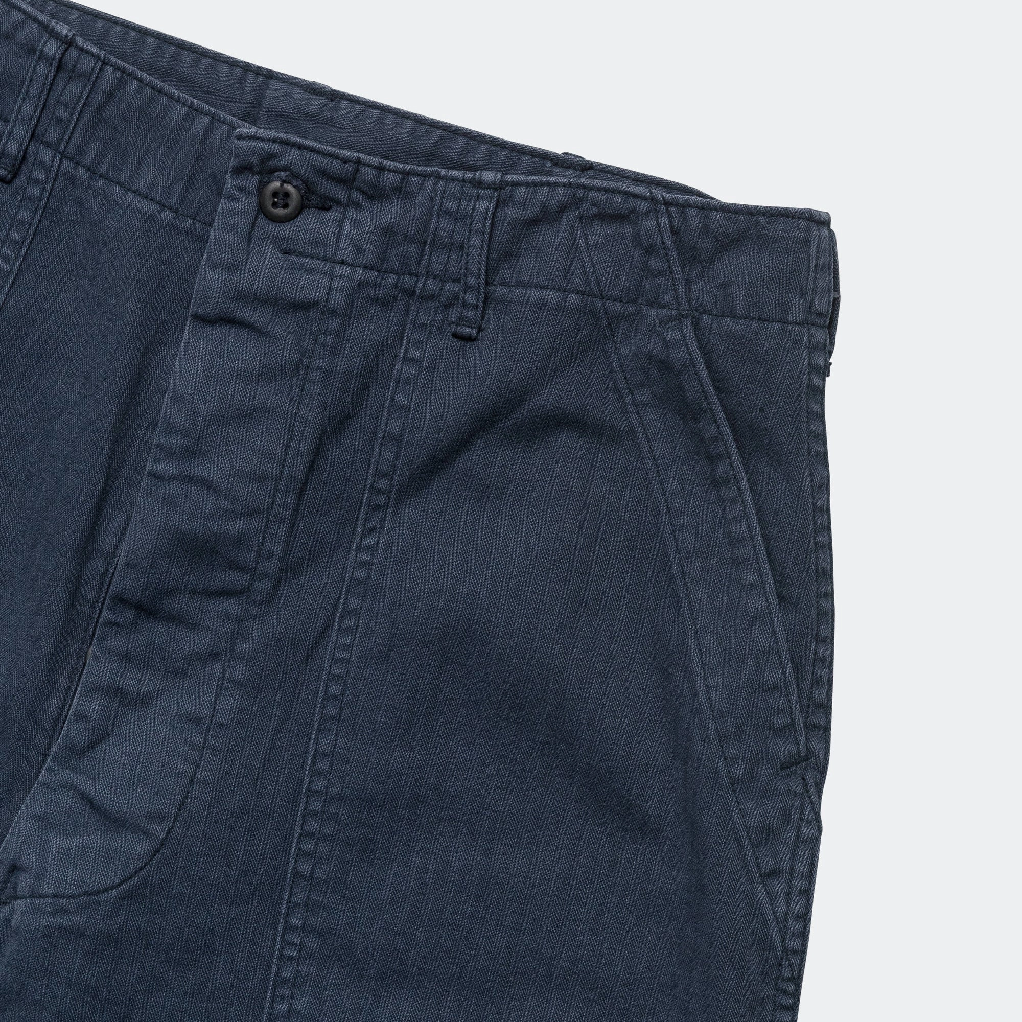 Herringbone Summer Fatigue Pants - Navy