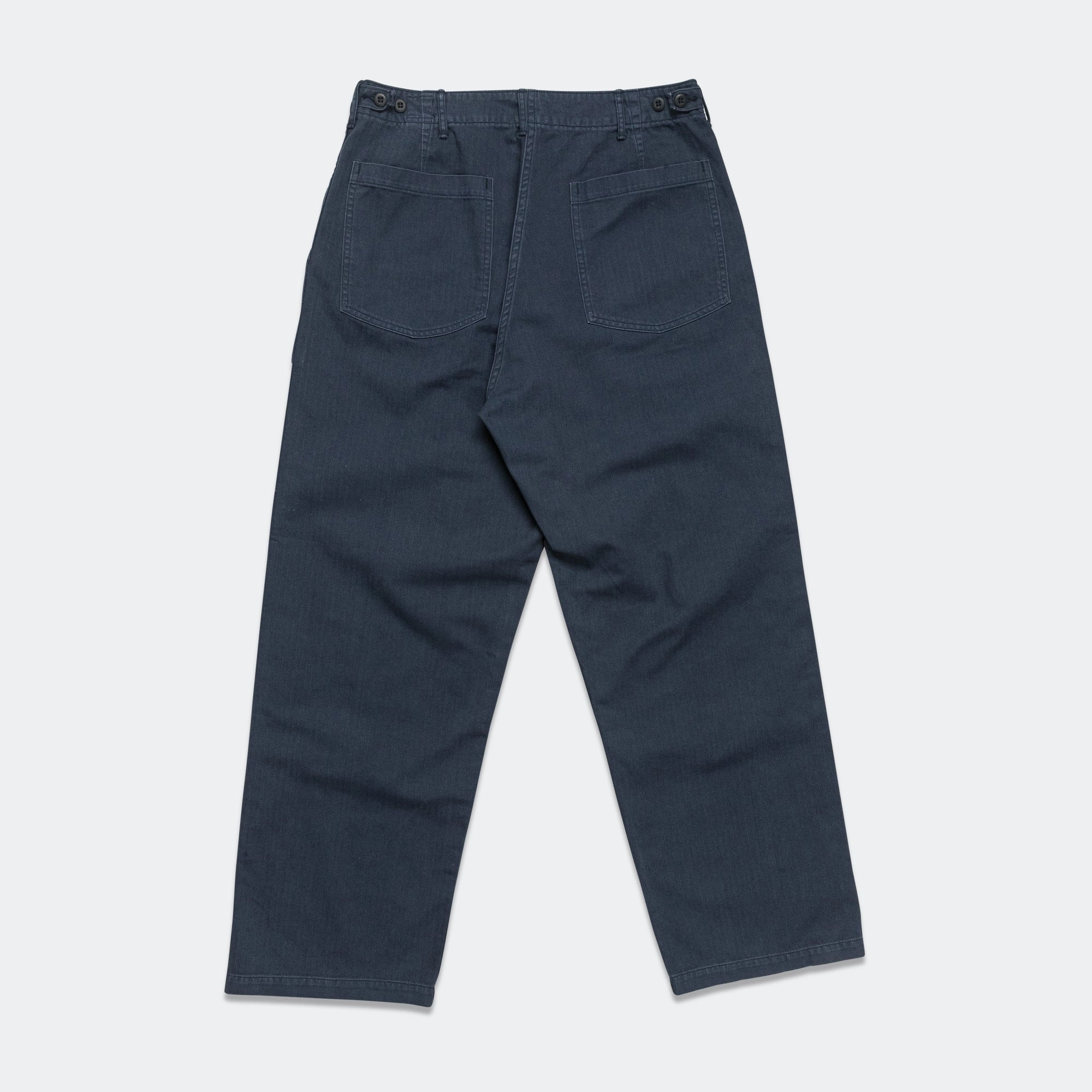 Herringbone Summer Fatigue Pants - Navy
