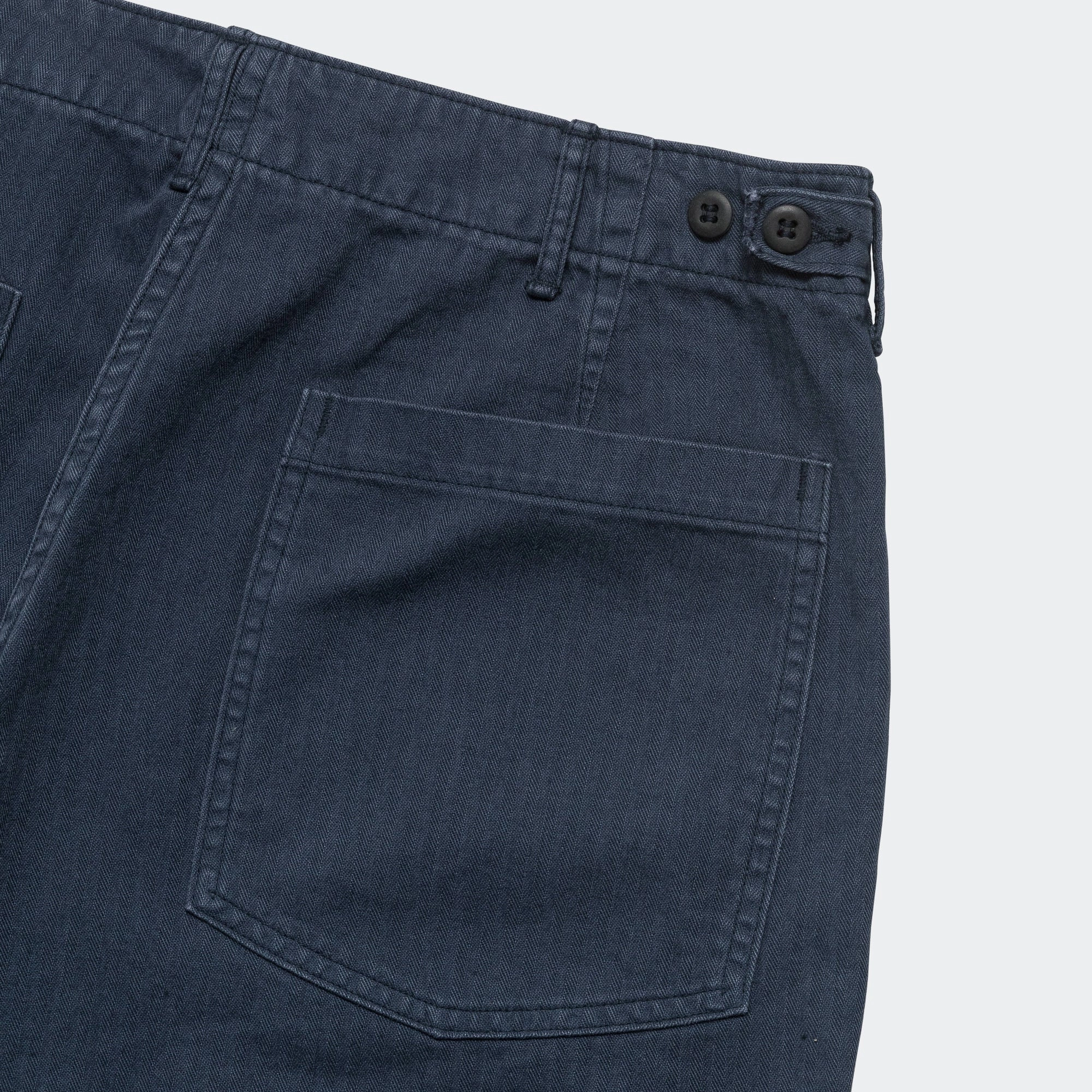 Herringbone Summer Fatigue Pants - Navy