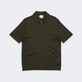 Jon Tech Merino SS Polo - Army Green