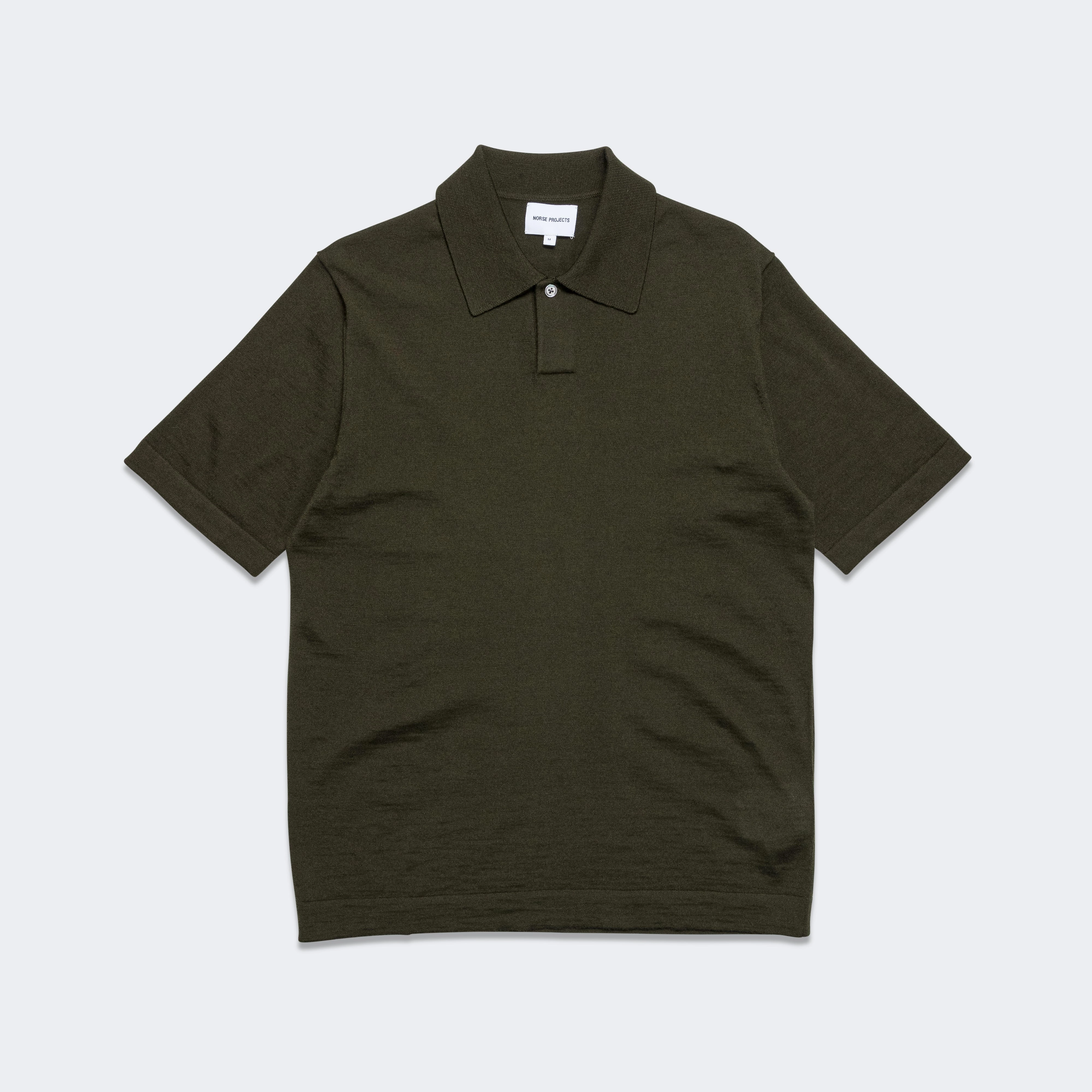 Jon Tech Merino SS Polo - Army Green