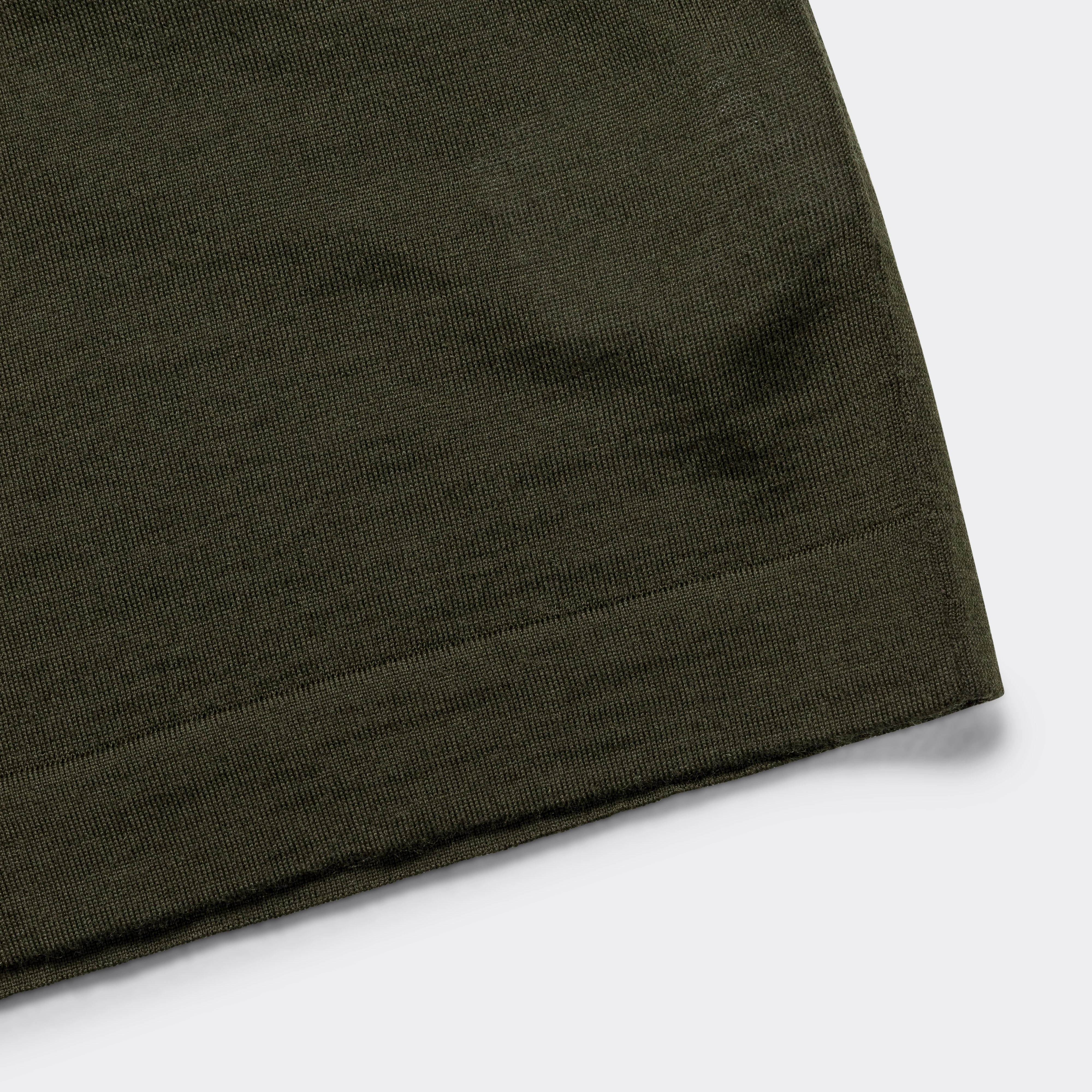 Jon Tech Merino SS Polo - Army Green