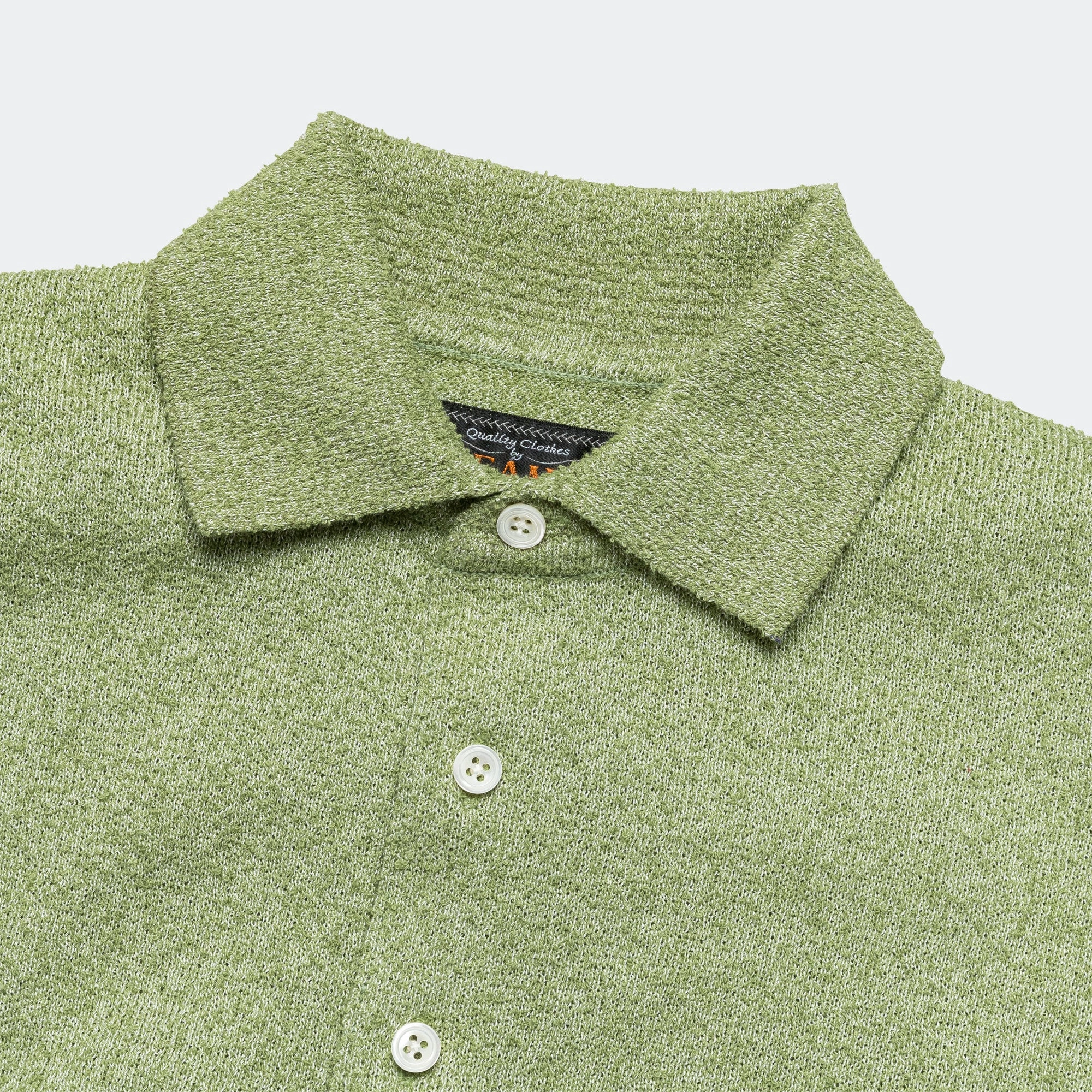 Knit Polo Boucle - Olive