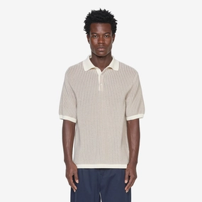 Knit Polo WASHI 2 Tone Off White